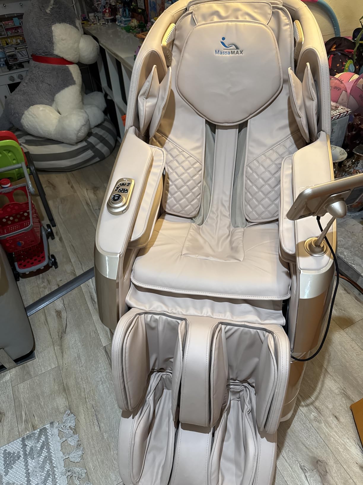 MassaMAX MT339 4D Massage Chair, Full Body Shiatsu Recliner with Electric Extendable Footrest, Zero Gravity, SL Track, Deep Yoga Stretch, Foot Rollers, and Heating (Deep Black) - Customer Photo 1