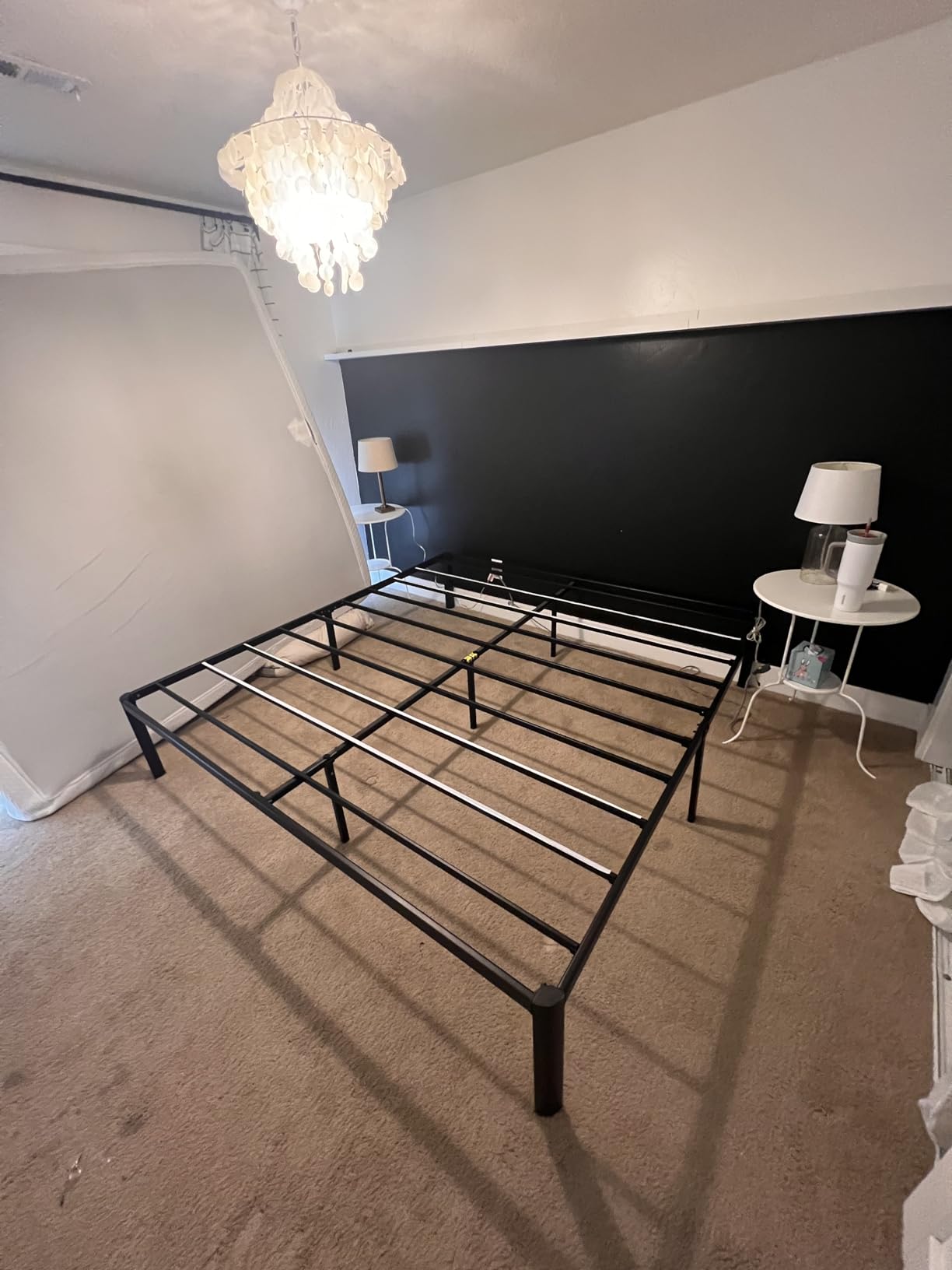 ZINUS Van 16 Inch Metal Platform Bed, Steel Slat Support, No Box Spring Needed, Eco Friendly WonderBox Packaging, Easy Assembly, Black, King - Customer Photo 1