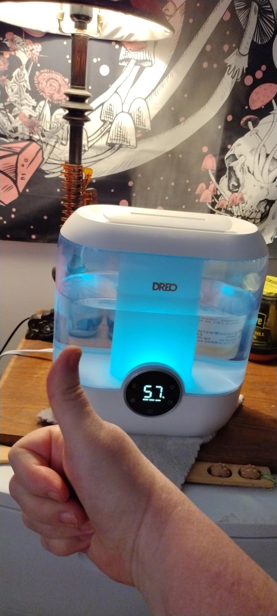 Dreo 6L Top Fill Humidifiers for Bedroom, 60H Runtime Supersized Cool Mist Humidifier for Large Room, 28 dB Quiet Baby Air Humidifiers for Nursery, Plants, Indoor, Night Light, LED Display, Ultrasonic - Customer Photo 1