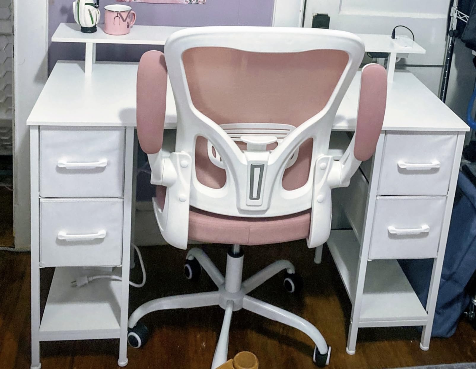 Office Chair, Ergonomic Desk Chairs 330LBS Capacity High Back Mesh Computer Chair with Flip-up Armrests, Comfy Work Chair with Adjustable Lumbar Support, Rolling Chair - Customer Photo 2