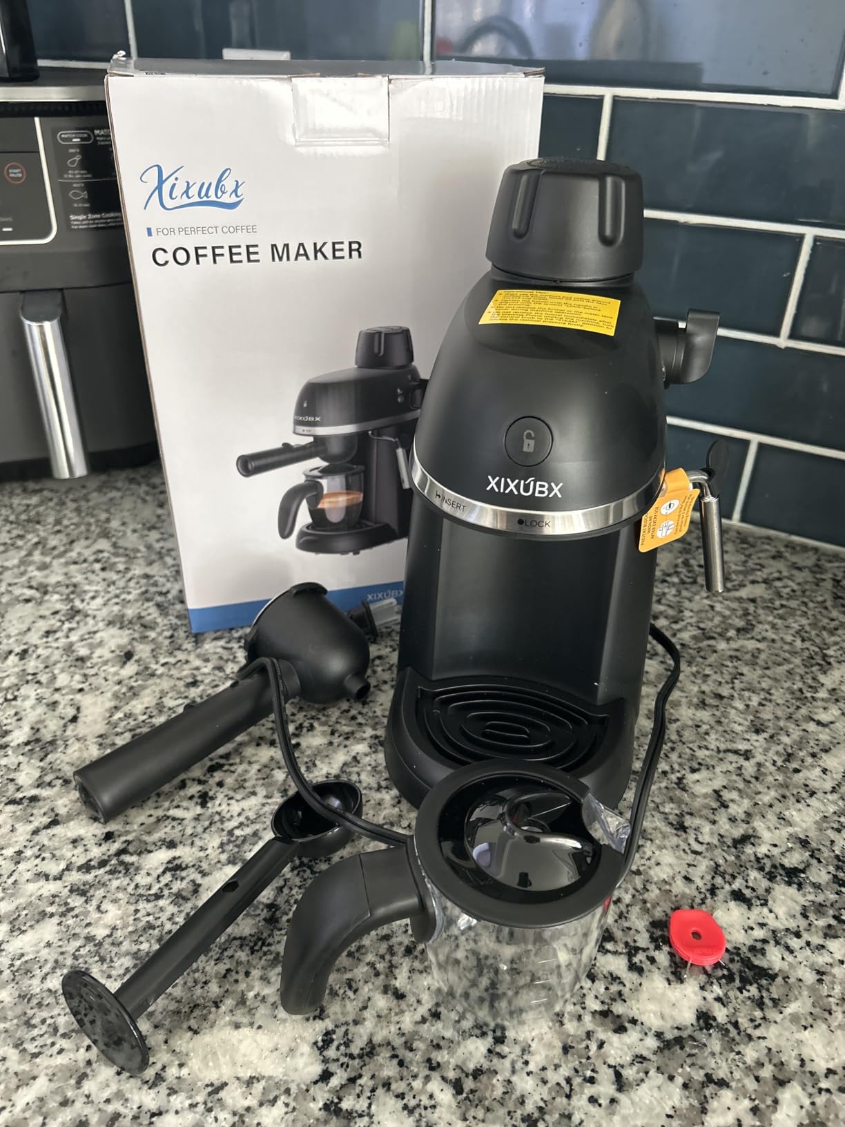 Coffee Machine, 3.5 Bar Espresso & Cappuccino Machine with Steam Wand, Compact Design Coffee Maker for Latte, Safety Lock & Tritan Cups, 800w, Black - Customer Photo 1