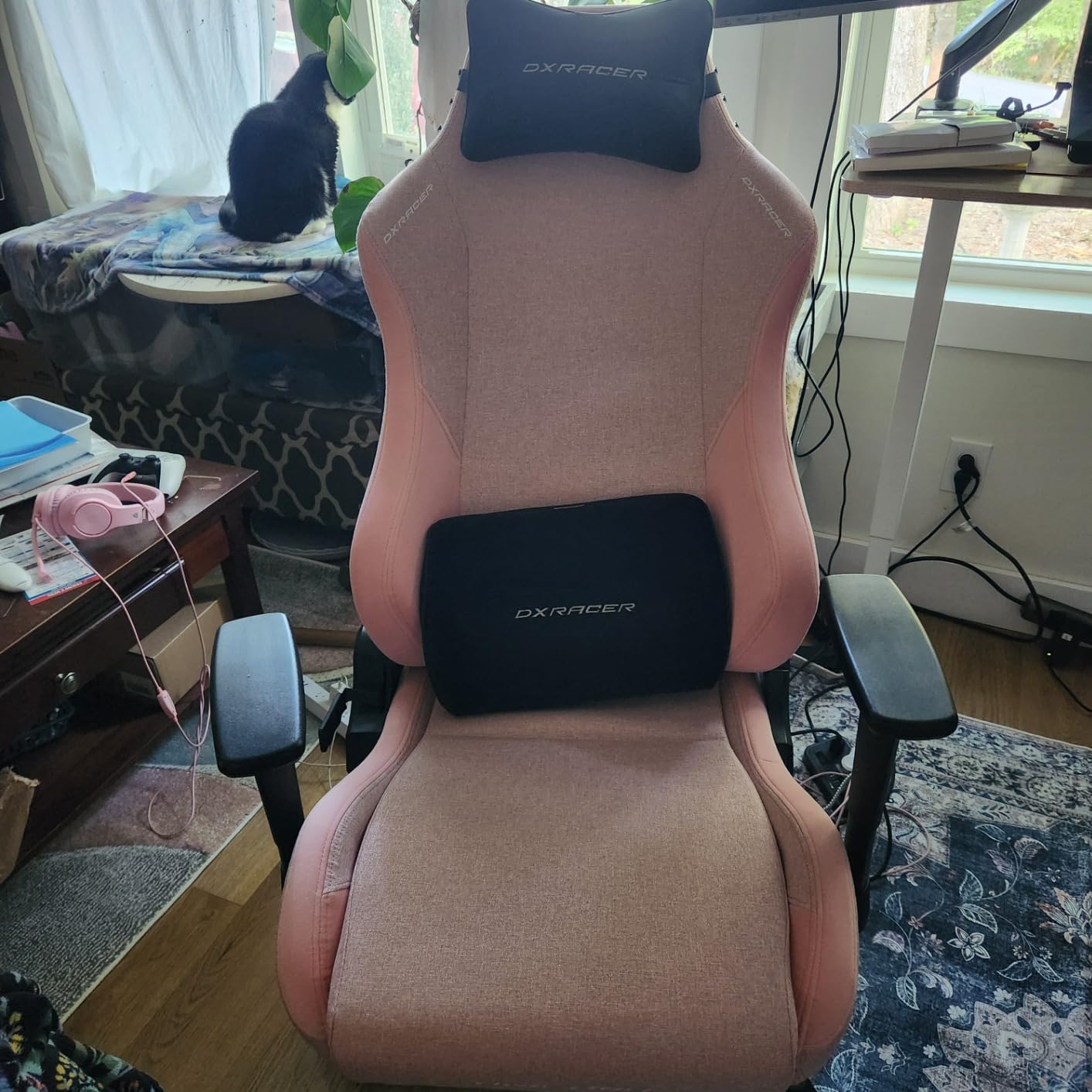 DXRacer Drifting L Ergonomic Video Gaming Chair with Lumbar Support and Headrest, Office Reclining Computer Chair for Adults, Racing Style Height Adjustable (EPU Leatherette, Black Blue) - Customer Photo 1