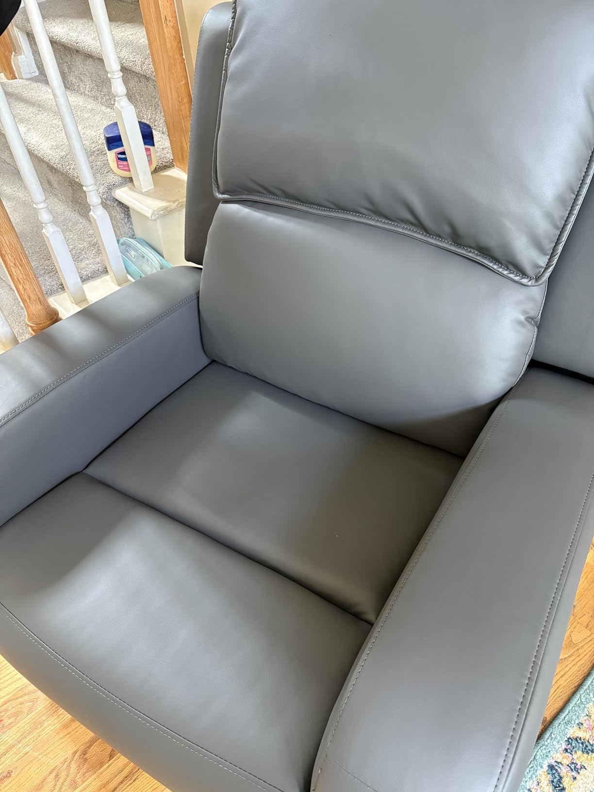 COLAMY Power Lift Recliner Chair for Elderly – Electric Leather Recliner with Remote Control, Ergonomic Backrest, Spacious Seat, Side Pocket & 2-Button Operation, 300lbs Capacity (Grey) - Customer Photo 2