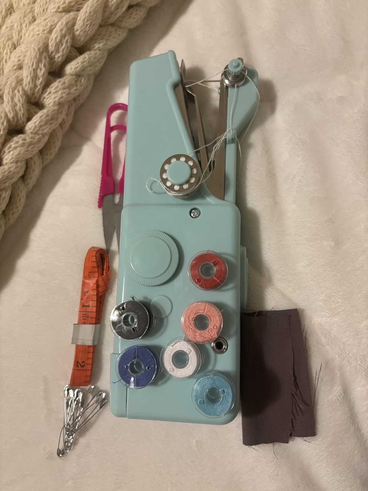 Handheld Sewing Machine CS101,Sewing Machines for Beginners,Portable Electric Mini and Samll Hand Held Kit for Adults and Kids (Pink) - Customer Photo 1