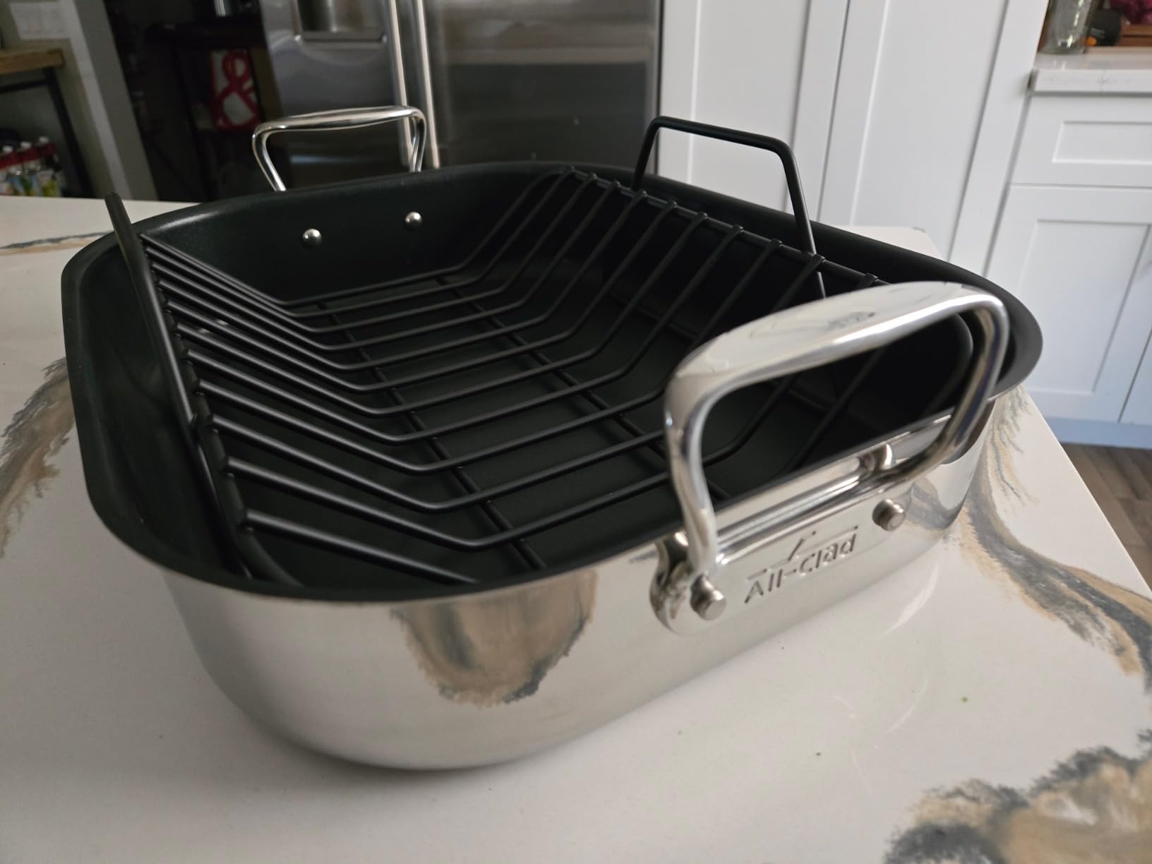All-Clad Specialty Stainless Steel Roaster with Nonstick Rack 11x14 Inch Oven Broiler Safe 600F - Customer Photo 1
