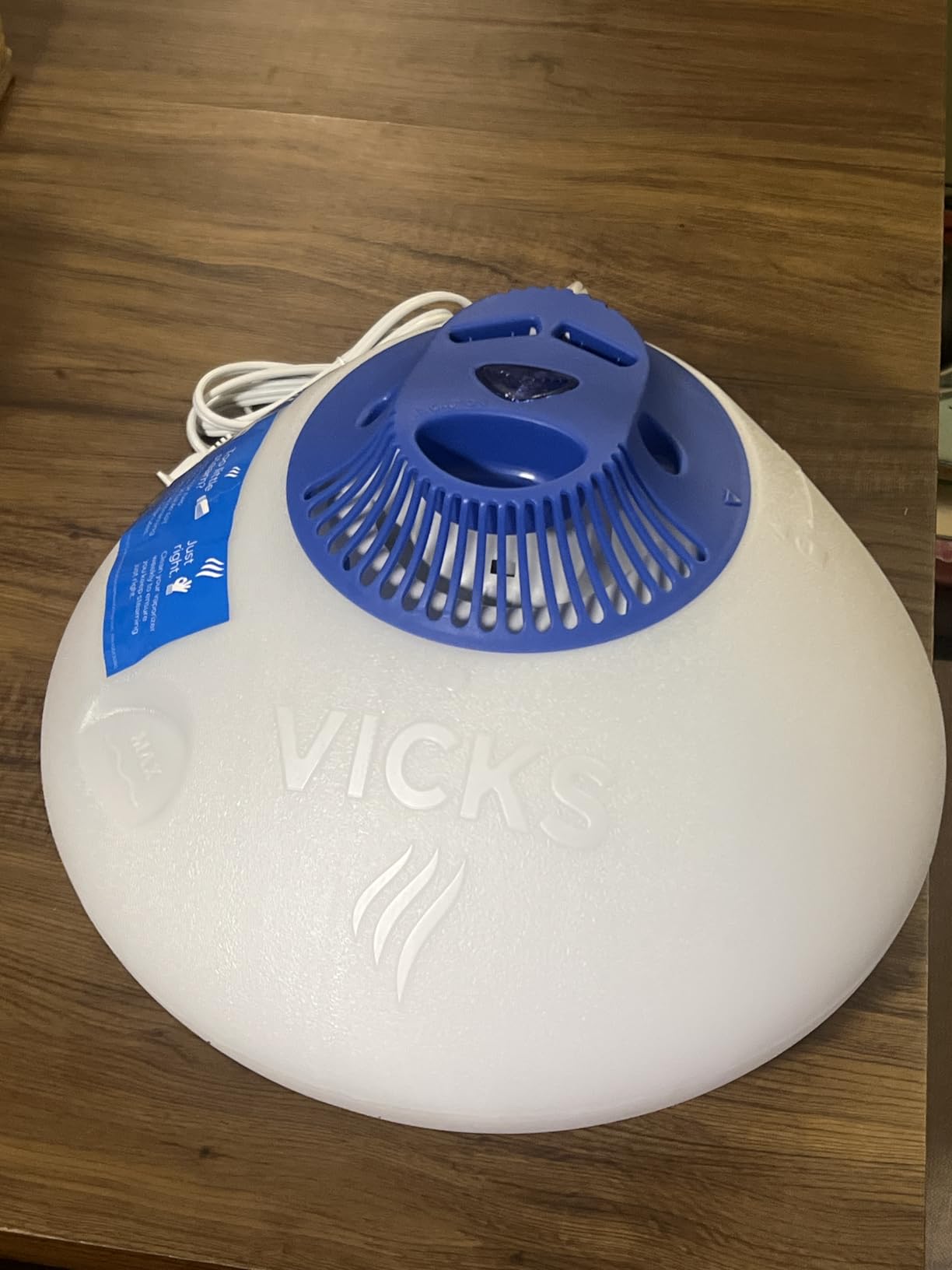 Vicks Warm Steam Vaporizer, Small to Medium Rooms, 1.5 Gallon Tank – Warm Mist Humidifier for Baby and Kids Rooms with Night Light, Works with Vicks VapoPads and VapoSteam - Customer Photo 1