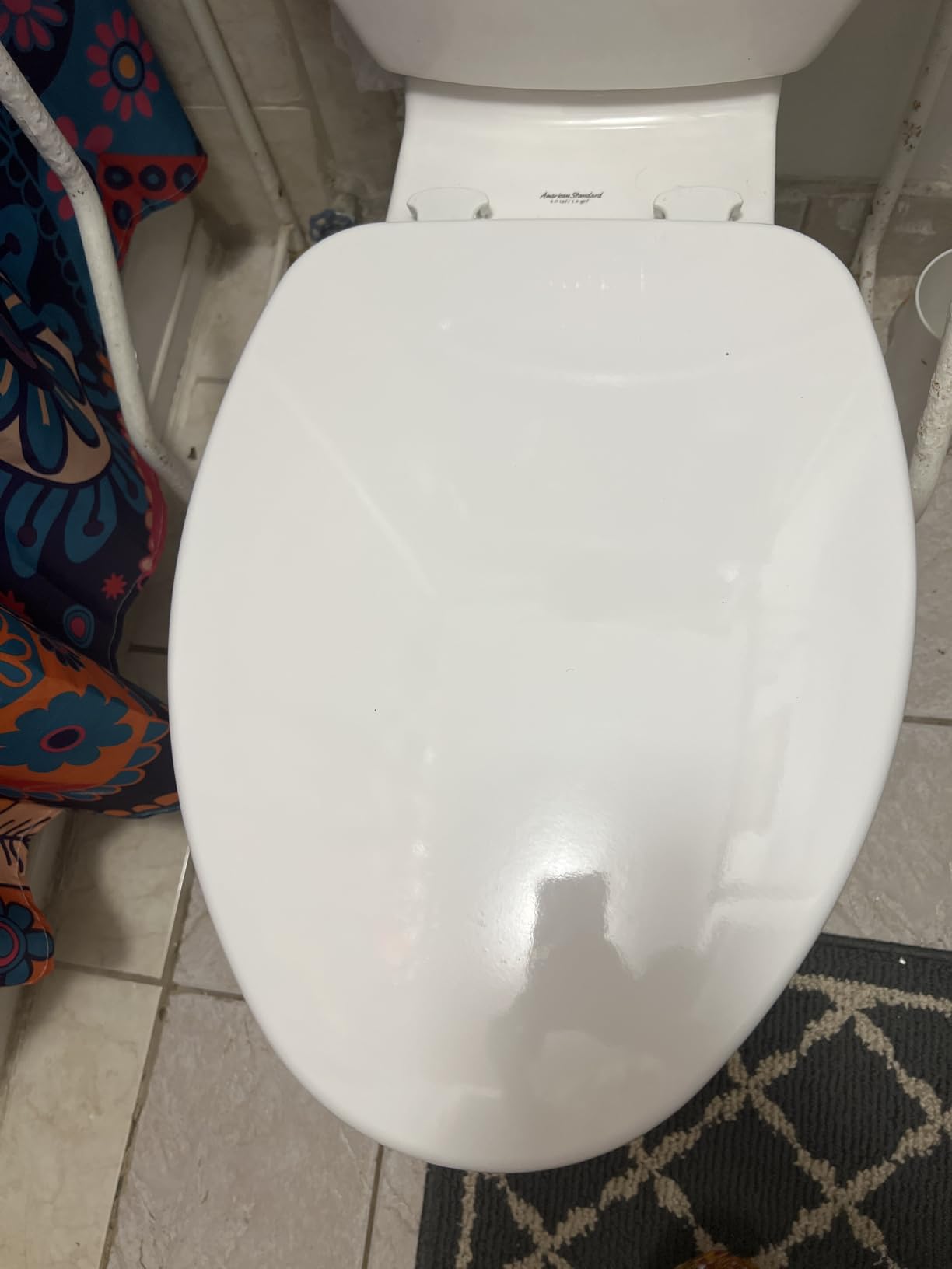 CHURCH Toilet Seat, Easy Clean Hinges Release for Deep Cleans, Durable Enameled Wood Seat, Elongated, White - Customer Photo 1