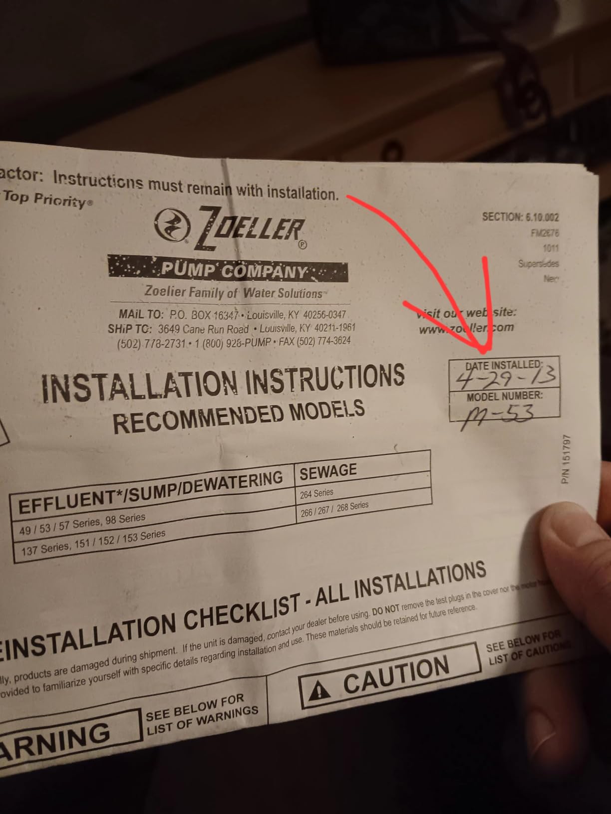 Zoeller M53 Mighty-mate Submersible Sump Pump, 1/3 Hp - Customer Photo 1