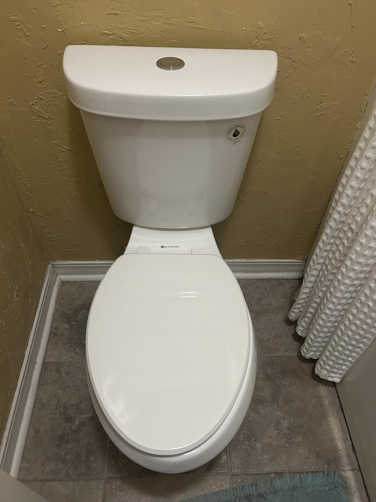 MAYFAIR 1844BNA 000 Toilet Seat with Brushed Nickel Hinges will Never Come Loose, ELONGATE, White - Brushed Nickel - Customer Photo 1