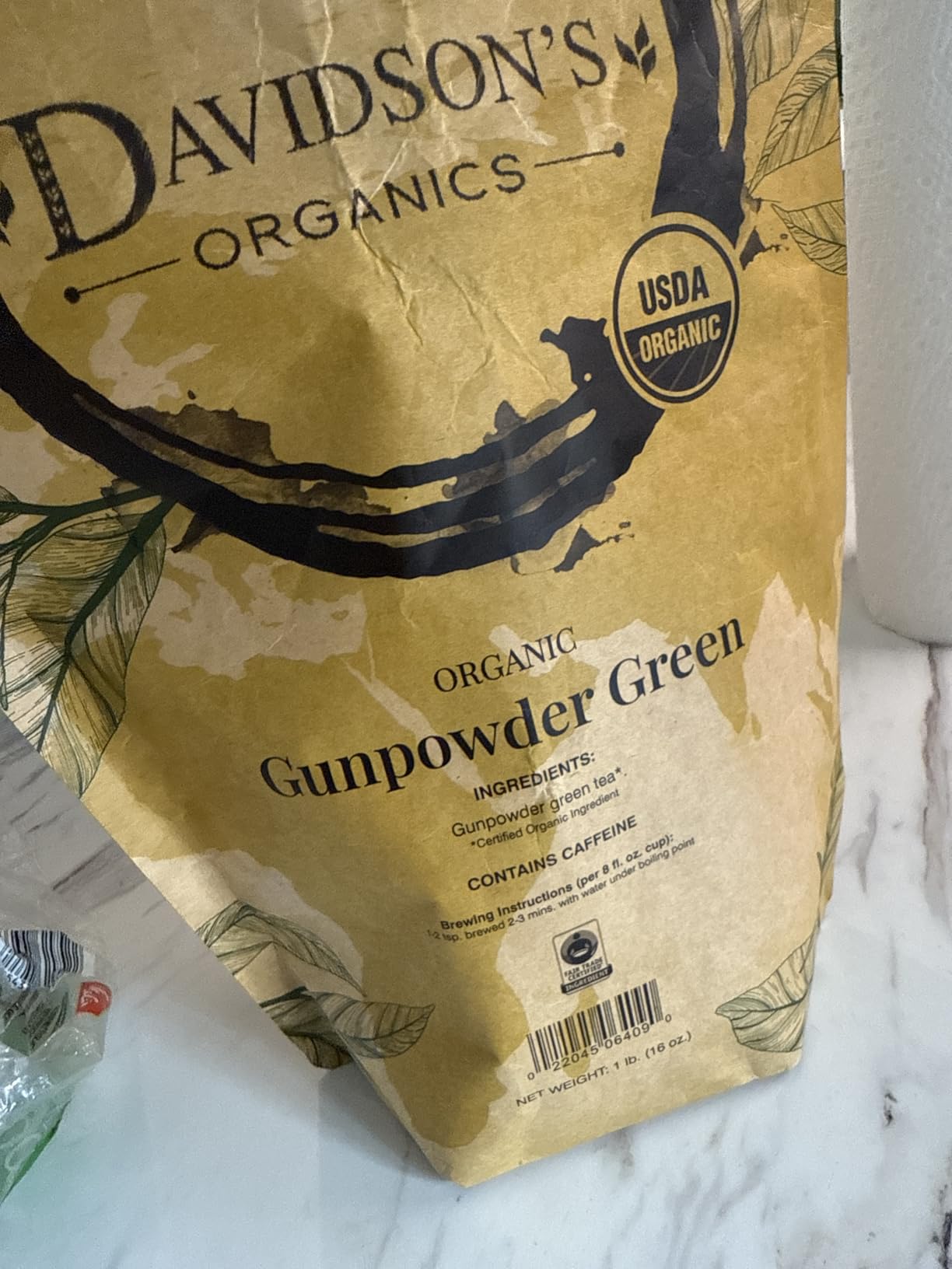 Davidson's Organics, Gunpowder Green, Loose Leaf Tea, 16-Ounce Bag - Customer Photo 1