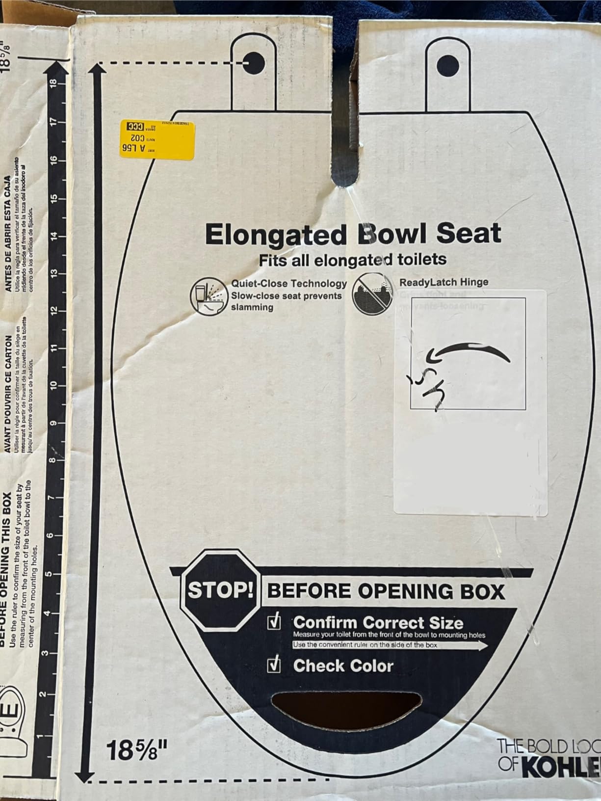 KOHLER K-4636-0 Cachet Elongated Toilet Seat with Grip-Tight Bumpers - Customer Photo 1