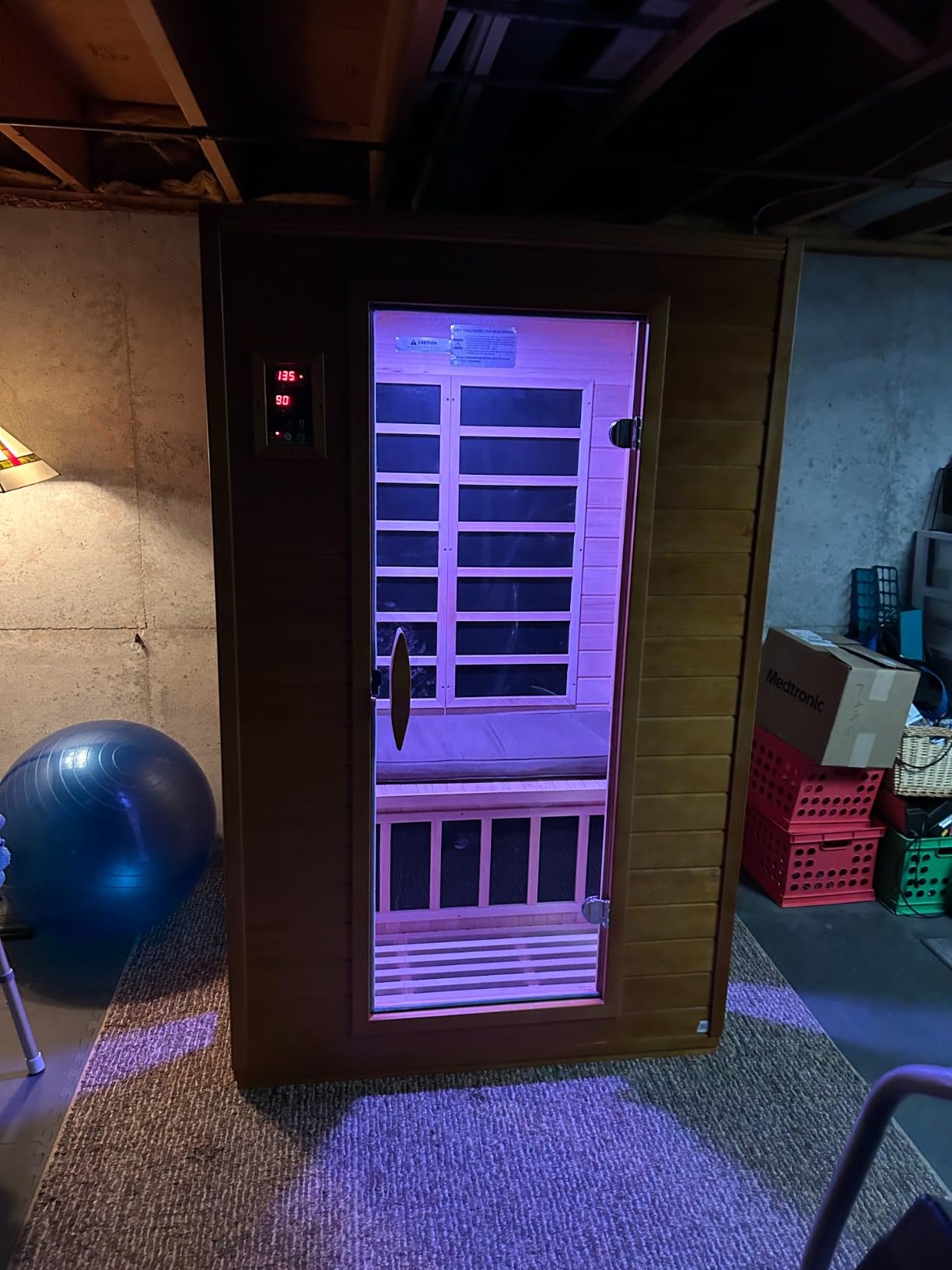 Dynamic Saunas Andora 2-Person Low EMF FAR Infrared Sauna with Red Light Therapy & Bluetooth Speakers | Personal Indoor Dry Heat Sauna for Home & Gym – Made from Canadian Hemlock - Customer Photo 1