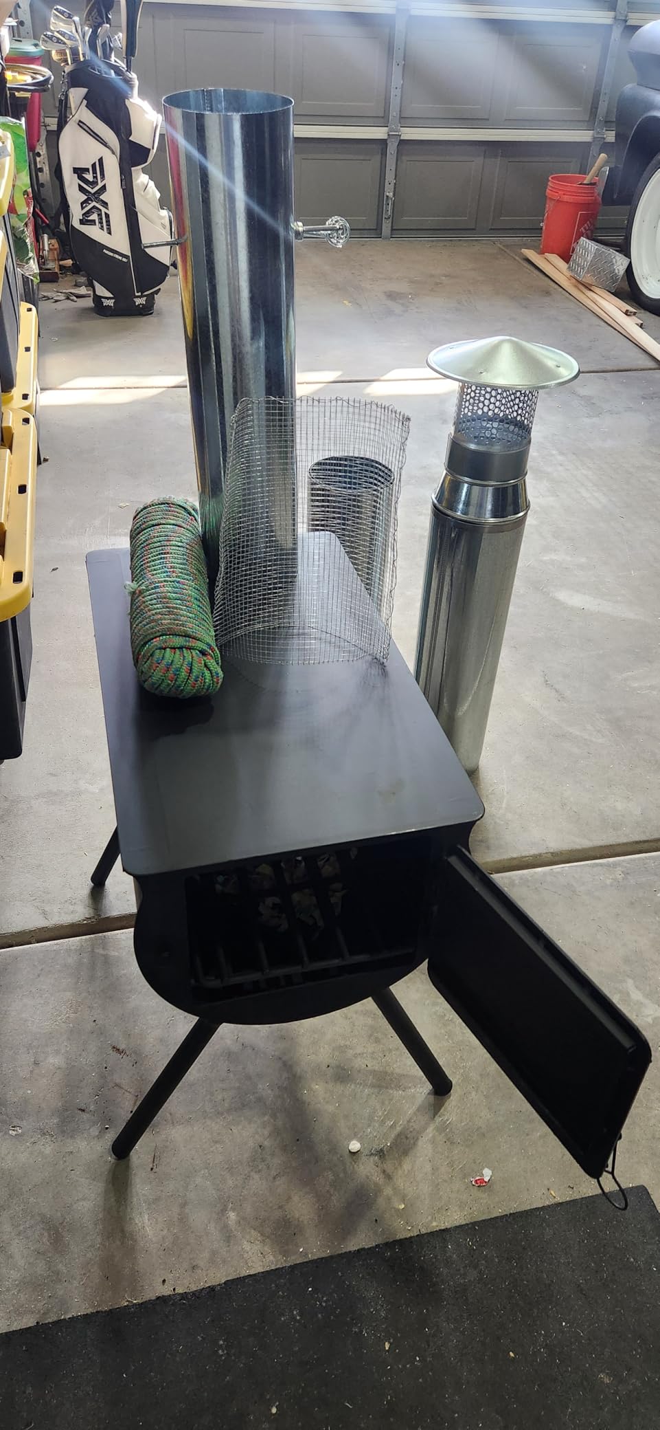 Camp Chef Alpine CS14 Heavy Duty Cylinder Tent Cabin Stove with damper and side shelves - Customer Photo 1