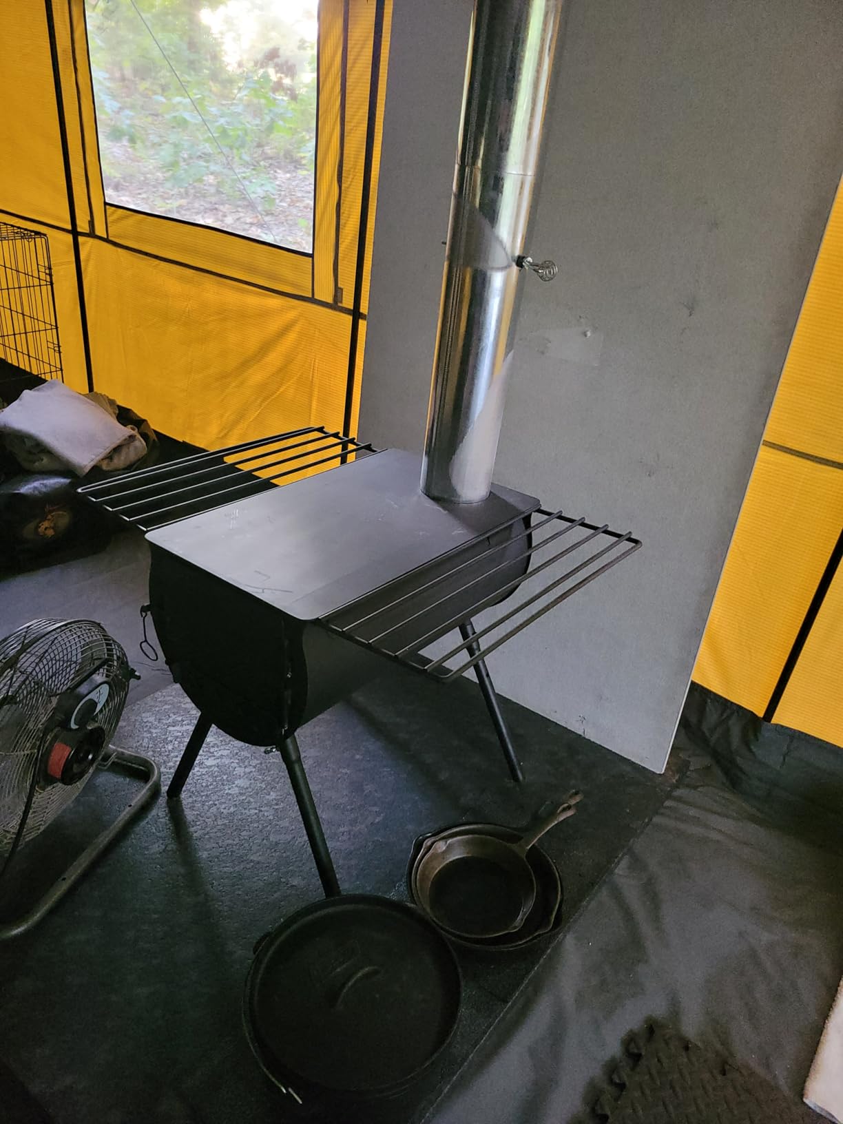 Camp Chef Alpine CS14 Heavy Duty Cylinder Tent Cabin Stove with damper and side shelves - Customer Photo 2