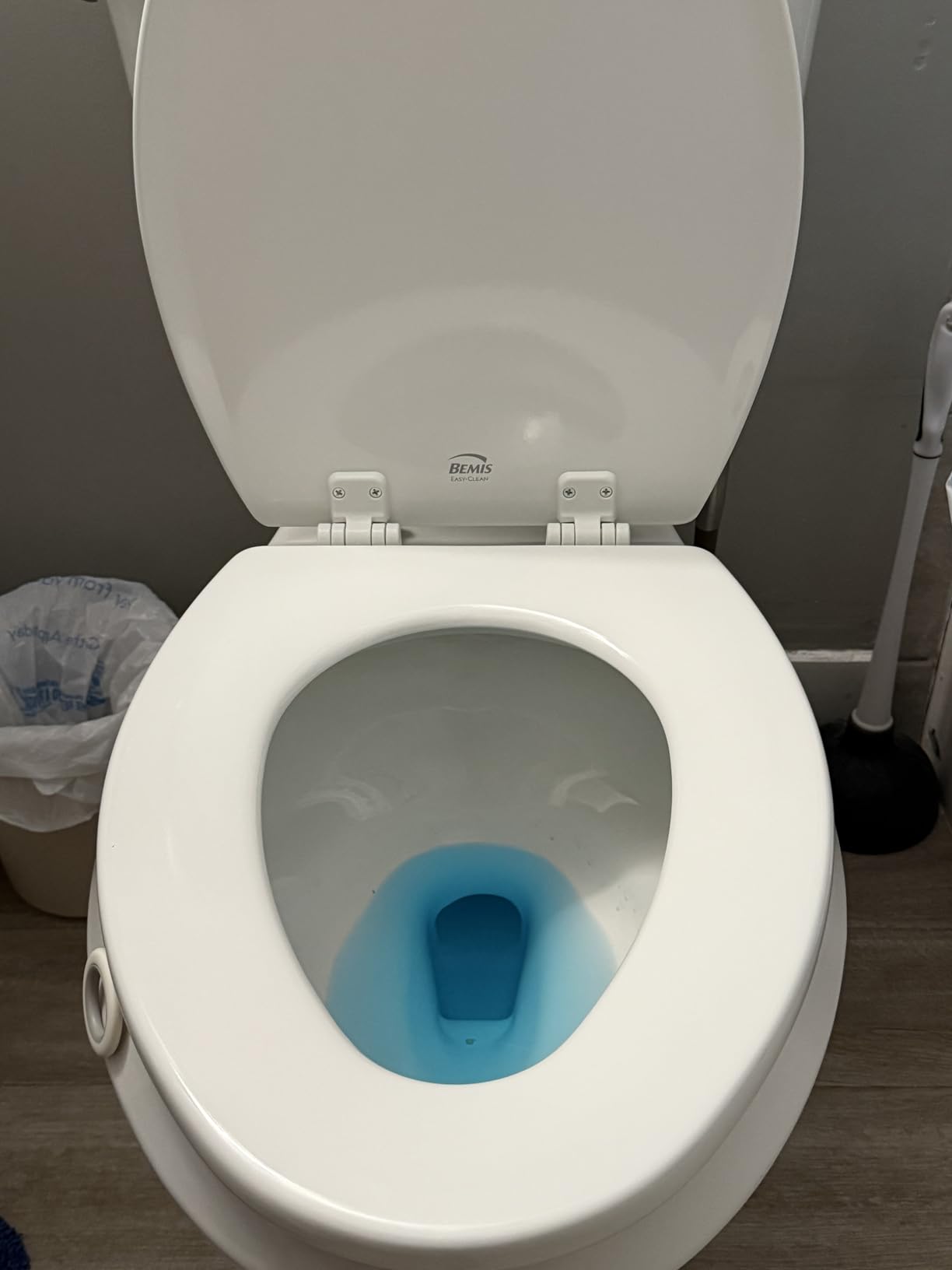 Bemis 500EC Durable Wood Toilet Seat with Easy Clean Hinges, Made in USA, Round, White - Customer Photo 1