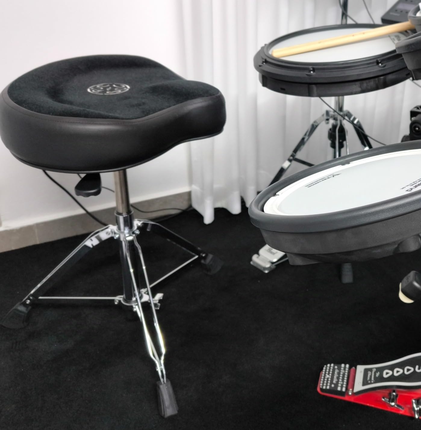 Nitro Gas Drum Throne with Original Saddle, Black - Customer Photo 2