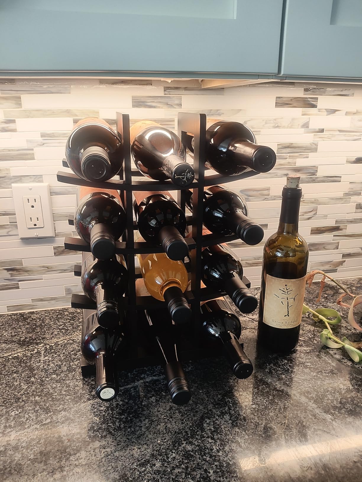 Oceanstar WR1132 12-Bottle Bamboo Wine Rack, Dark Espresso - Customer Photo 1