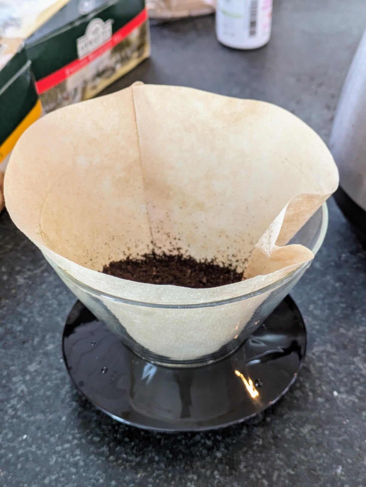 Kalita Wave Pour Over Coffee Dripper, Size 185​, Makes 16-26oz, Single Cup Maker, Heat-Resistant Glass, Patented & Portable,black - Customer Photo 1