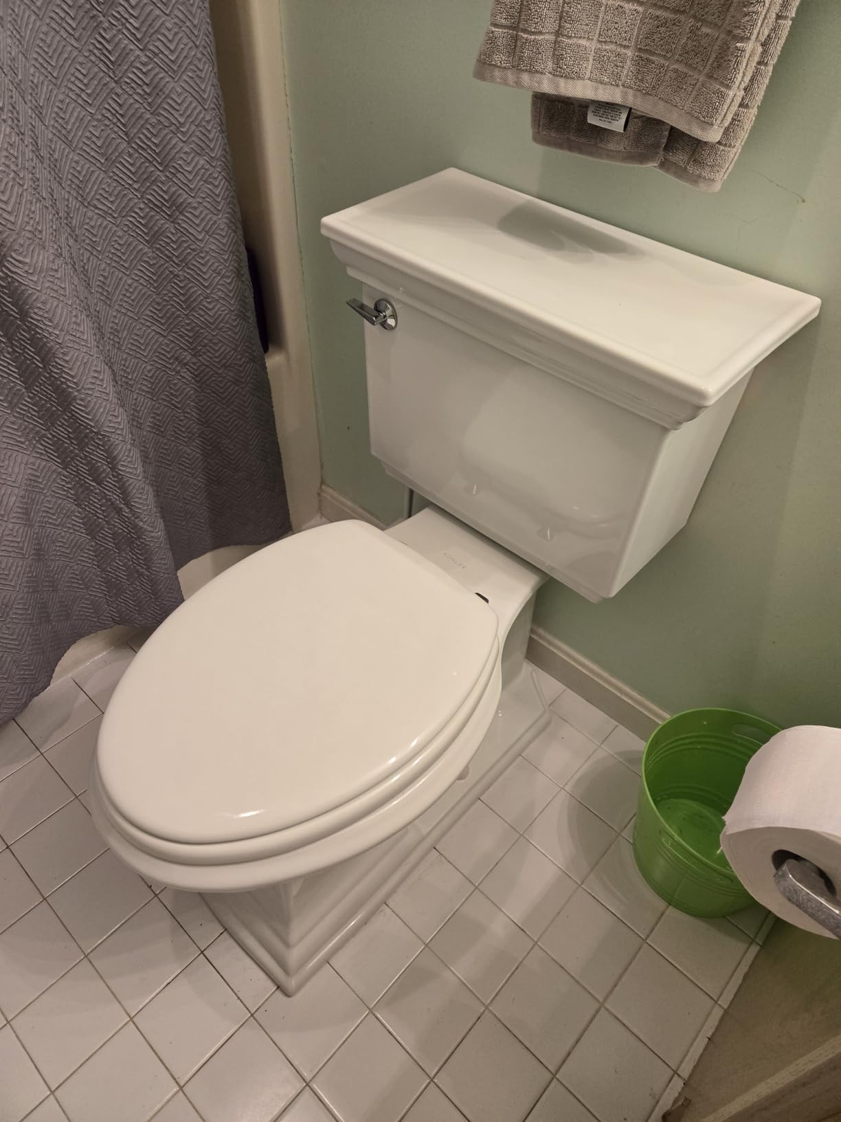 Kohler 3817-96 Memoirs® Stately Two-piece elongated toilet, 1.28 gpf, Biscuit - Customer Photo 1