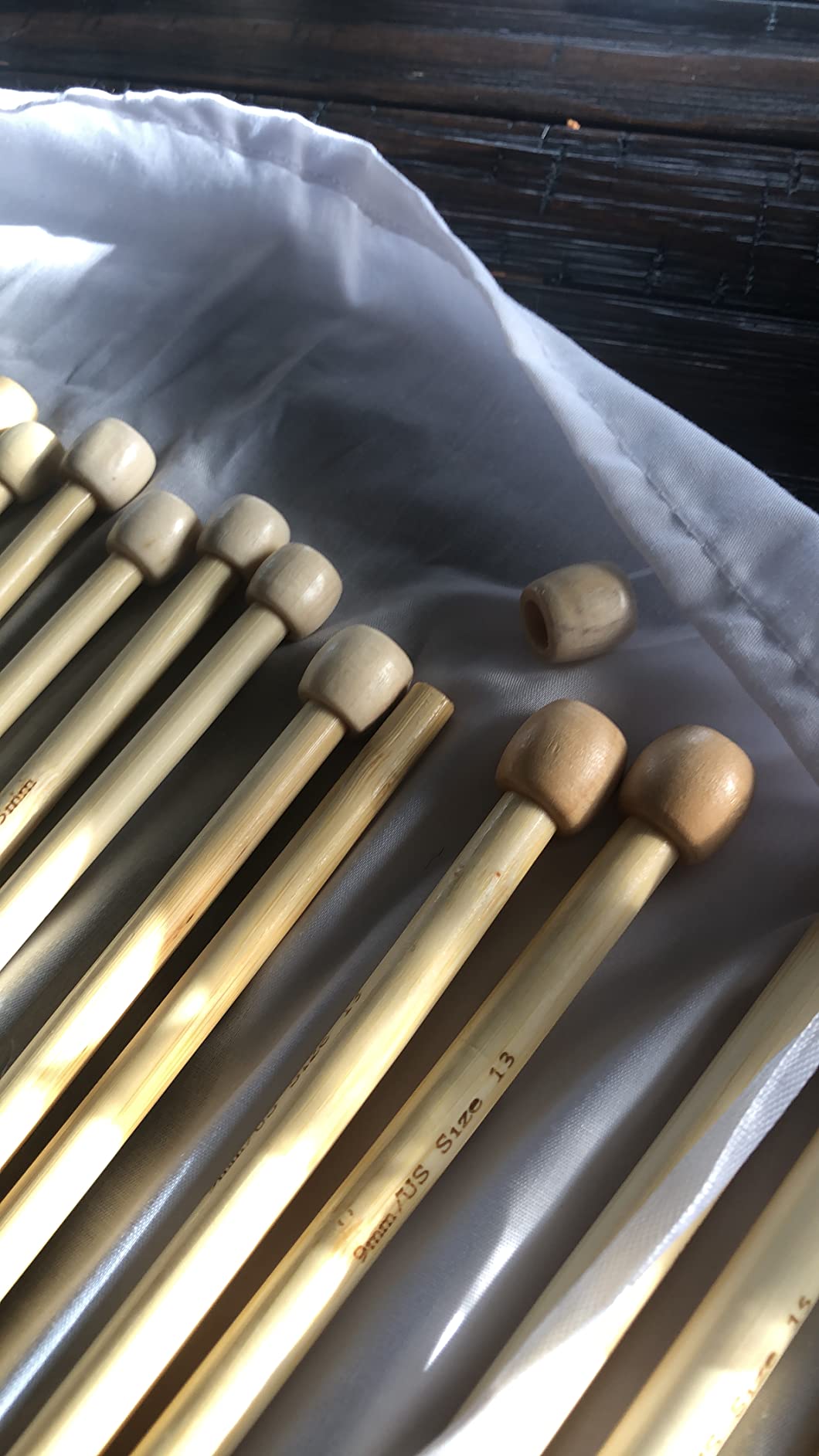 Curtzy Bamboo Knitting Needle Set - 16 Pairs of Wooden Straight Knitting Needles with Storage Case - Single Pointed in Sizes 2mm - 12mm - Each Needle Measures 34cm/13.5 inches - Beginners to Experts - Customer Photo 1