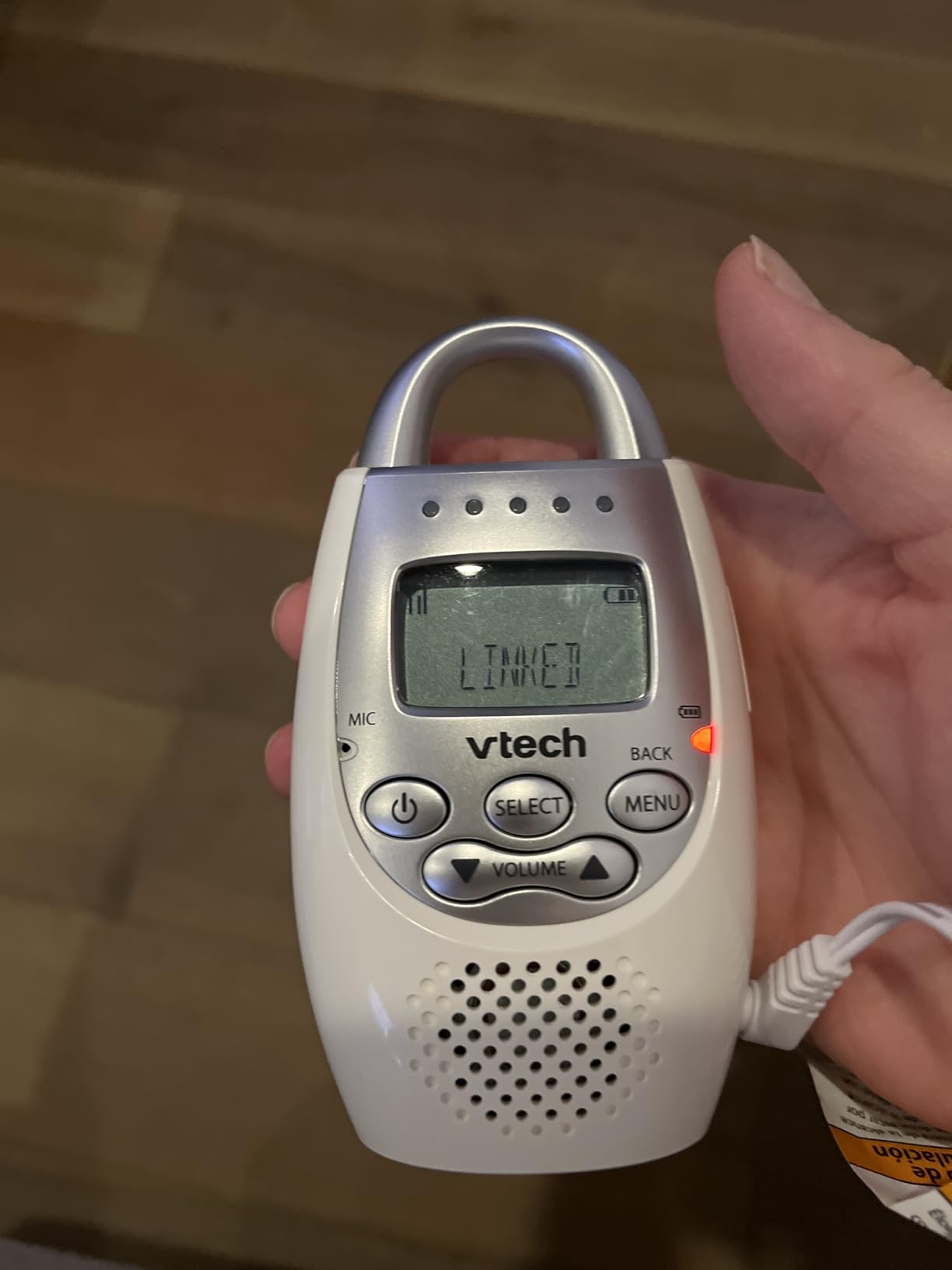 VTech Communications DM221 Audio Baby Monitor with up to 1,000 ft of Range, Vibrating Sound-Alert, Talk Back Intercom & Night Light Loop, White/Silver - Customer Photo 2