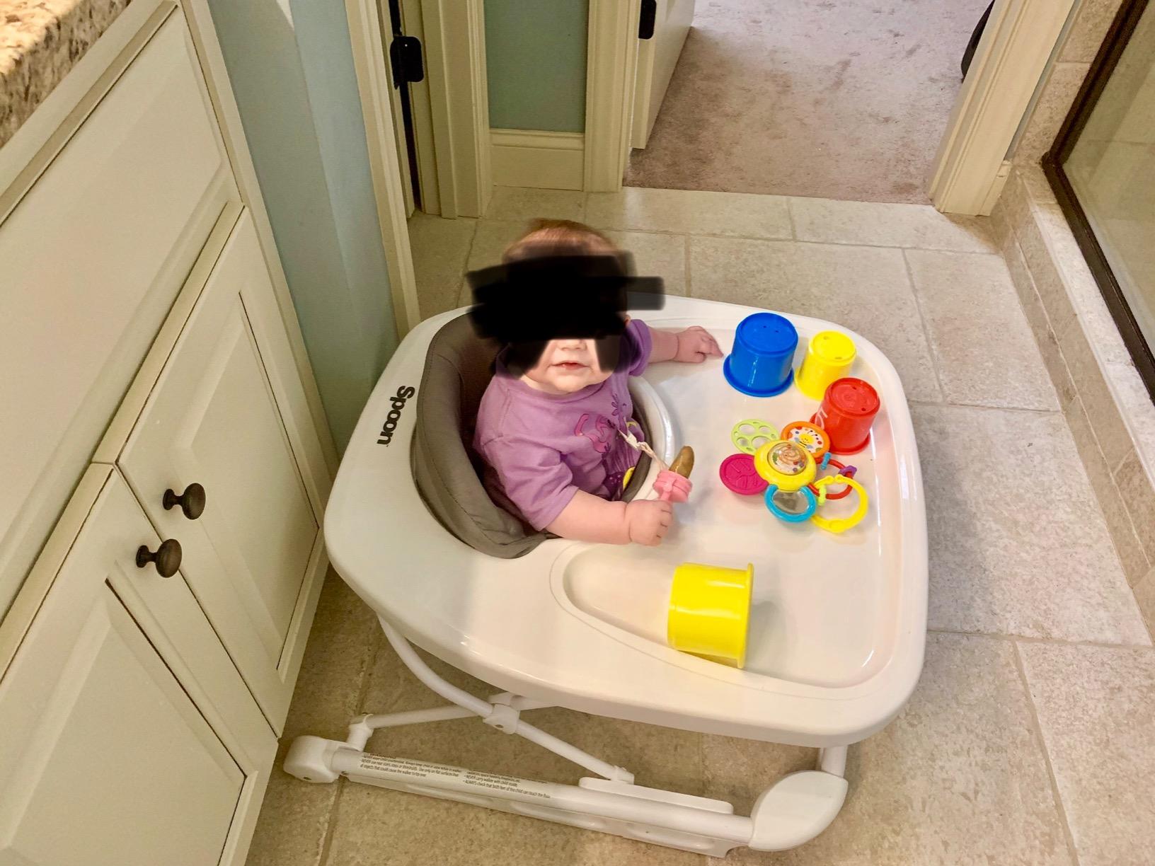 Joovy Spoon Baby Walker & Activity Center Featuring Three Adjustable Heights, Extra-Large Tray, and 30 lb Weight Capacity - JPMA Safety Certified - Customer Photo 1