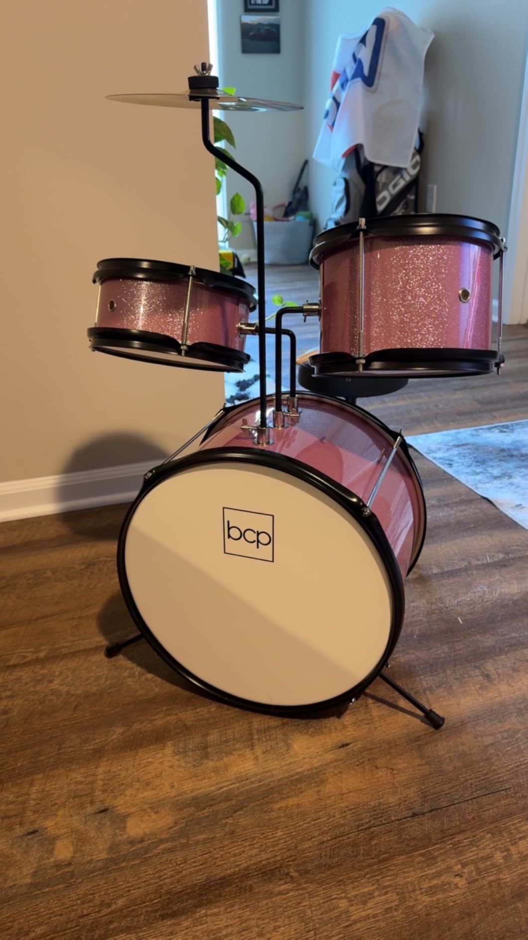 Best Choice Products 3-Piece Beginner Drum Set for Kids Juniors, w/Throne Stool, Cymbal, Drum Sticks, Bass Drum Pedal, 2 Toms - Blue - Customer Photo 1