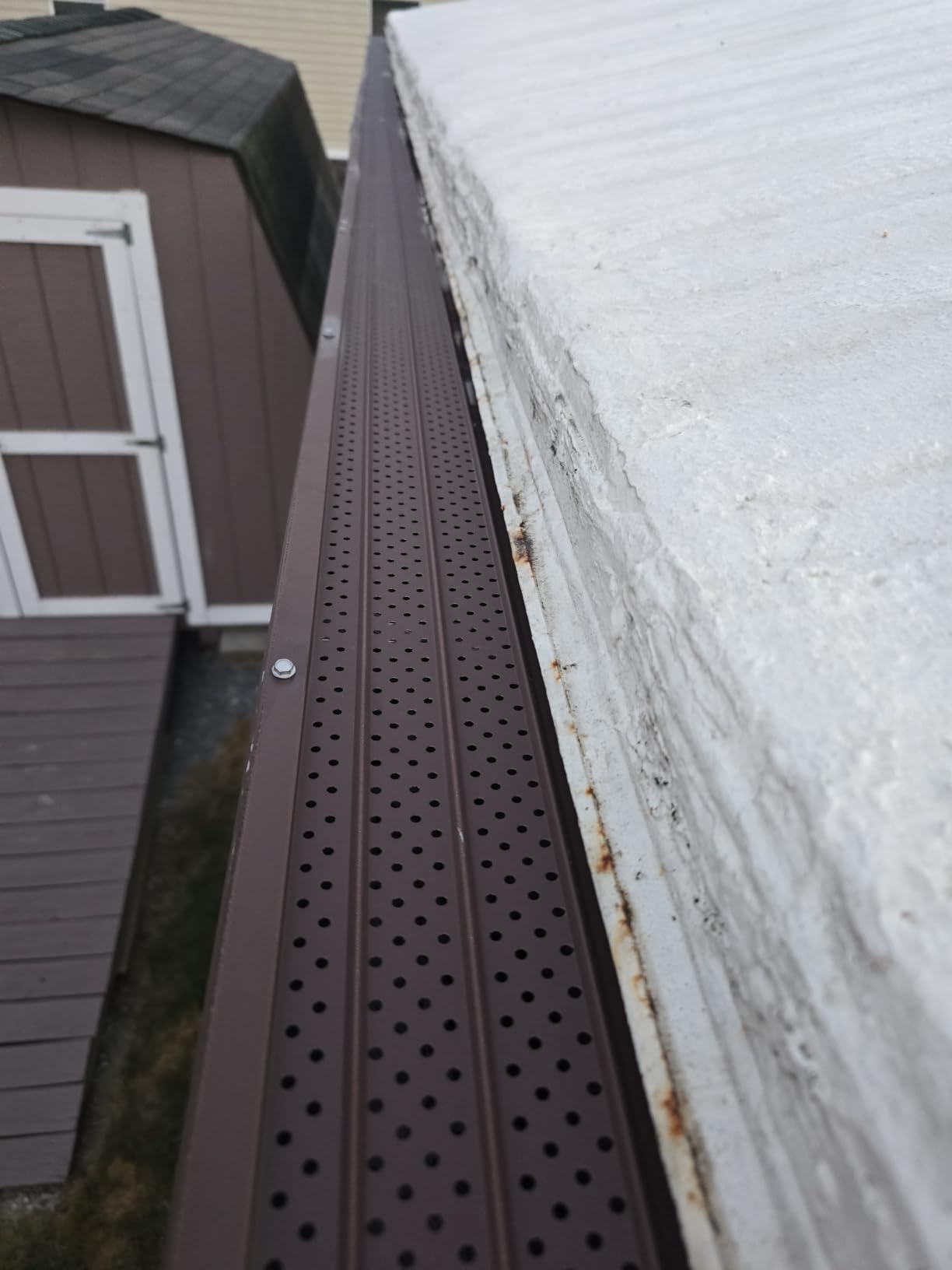 FlowGuard USA Made Professional DIY 5 Inch 50-Year Gutter Cover System - White - Aluminum Gutter Guards - 102 Feet - by FlexxPoint - Customer Photo 1