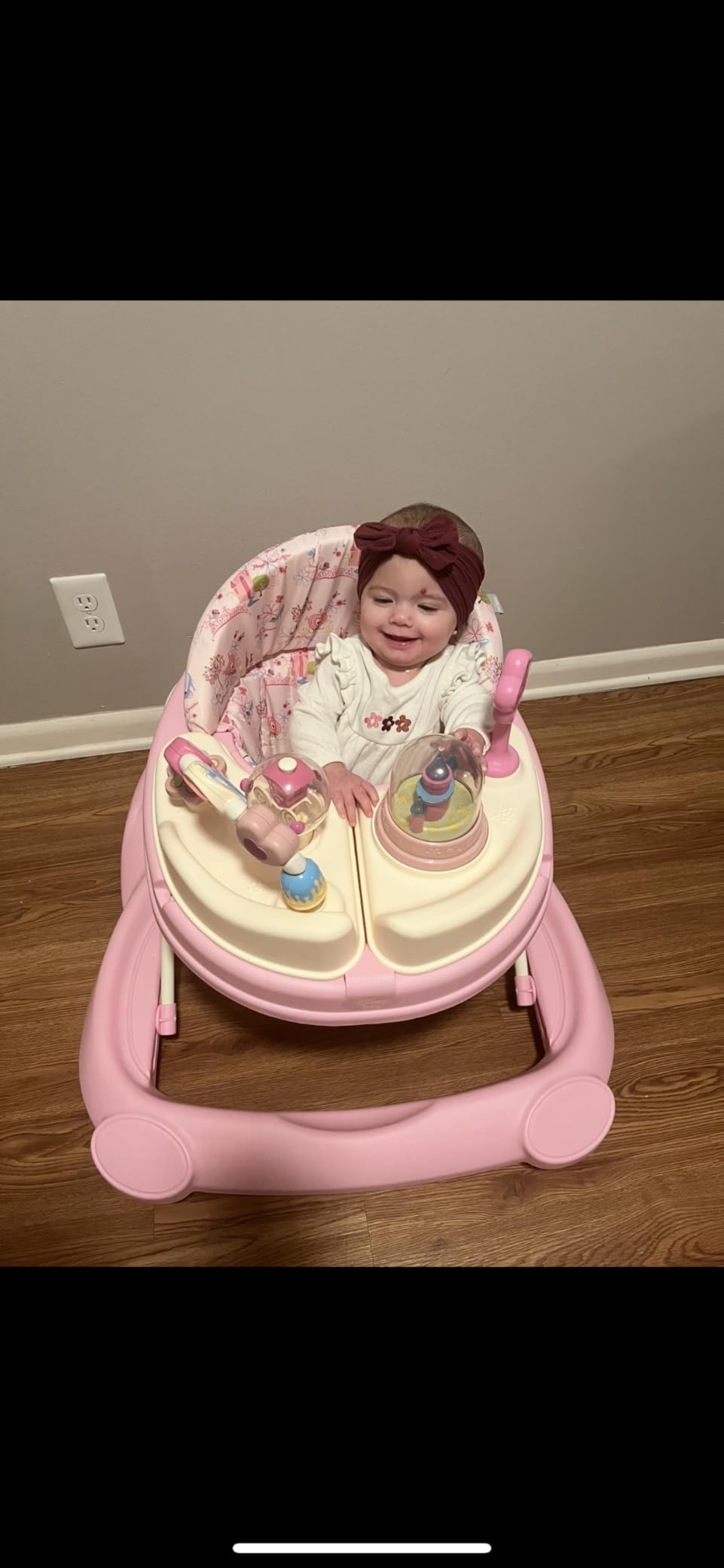 Disney Baby Walker with Wheels, Pink Baby Walkers and Activity Center for Infants - Customer Photo 1