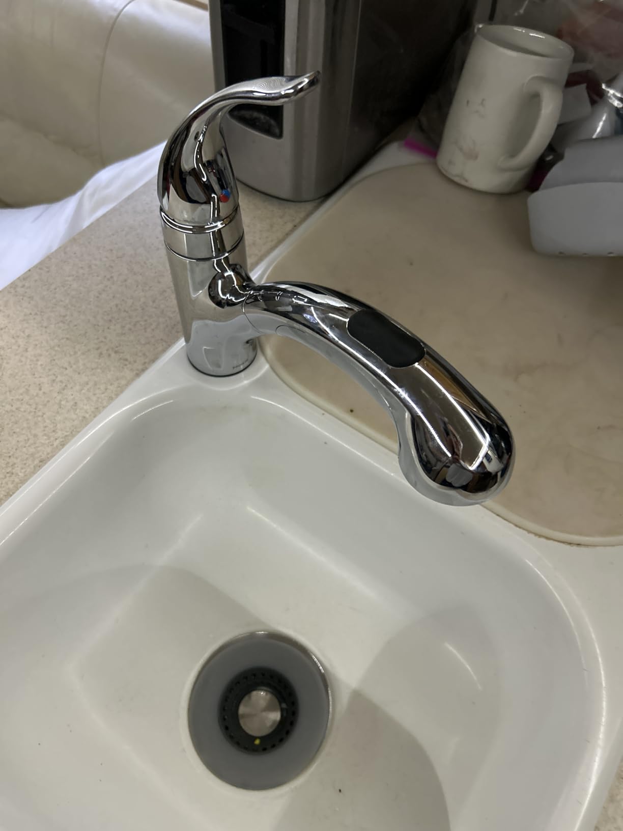 Moen Integra Spot Resist Stainless One-Handle Pullout Kitchen or Laundry Faucet Featuring Power Clean with Optional Deckplate, 67315SRS - Customer Photo 1