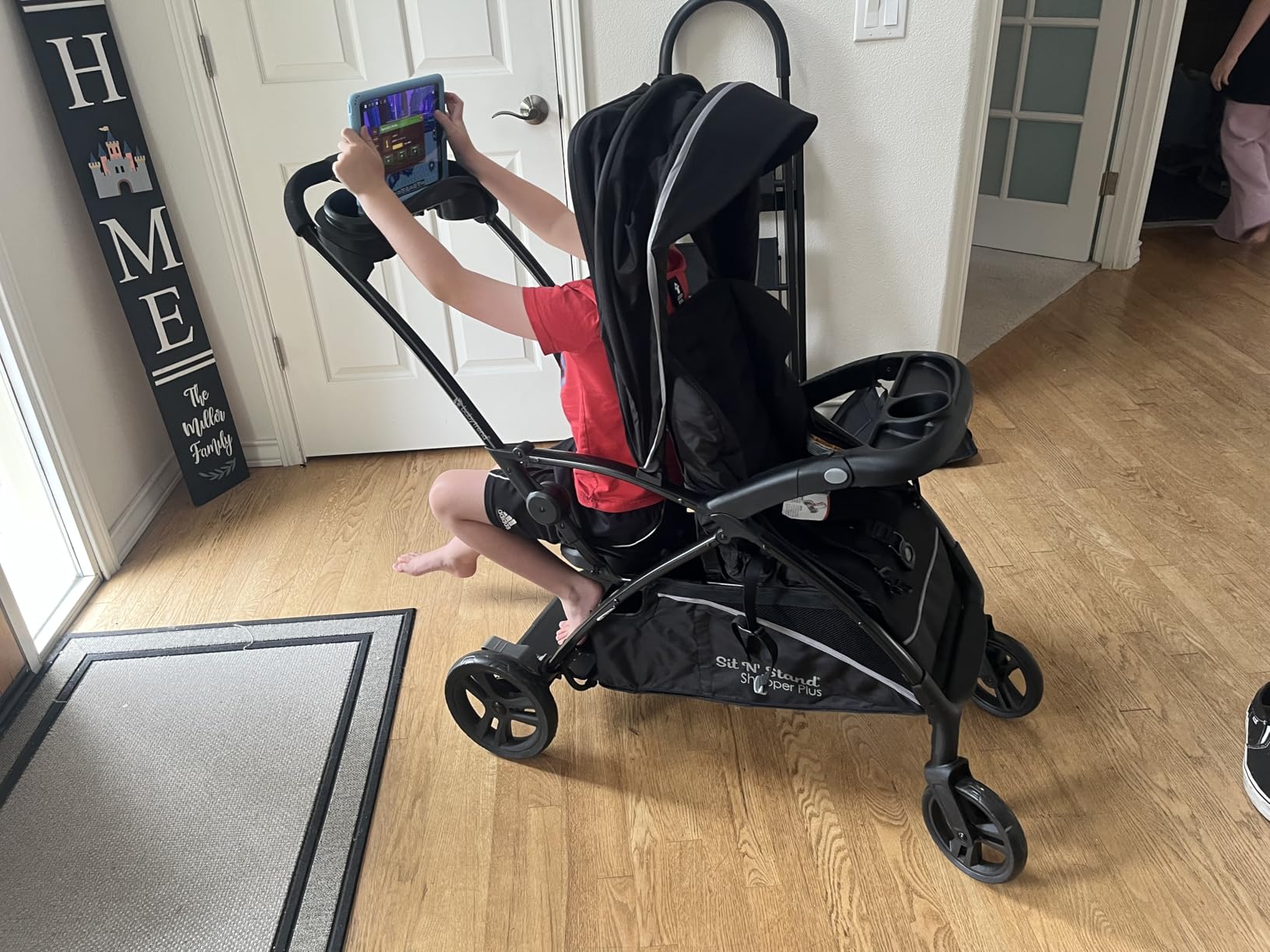 Baby Trend Sit N' Stand Children Kids Lightweight Foldable Portable Dual Front and Back Seat Ultra Stroller with Parent and Child Tray, Phantom - Customer Photo 2