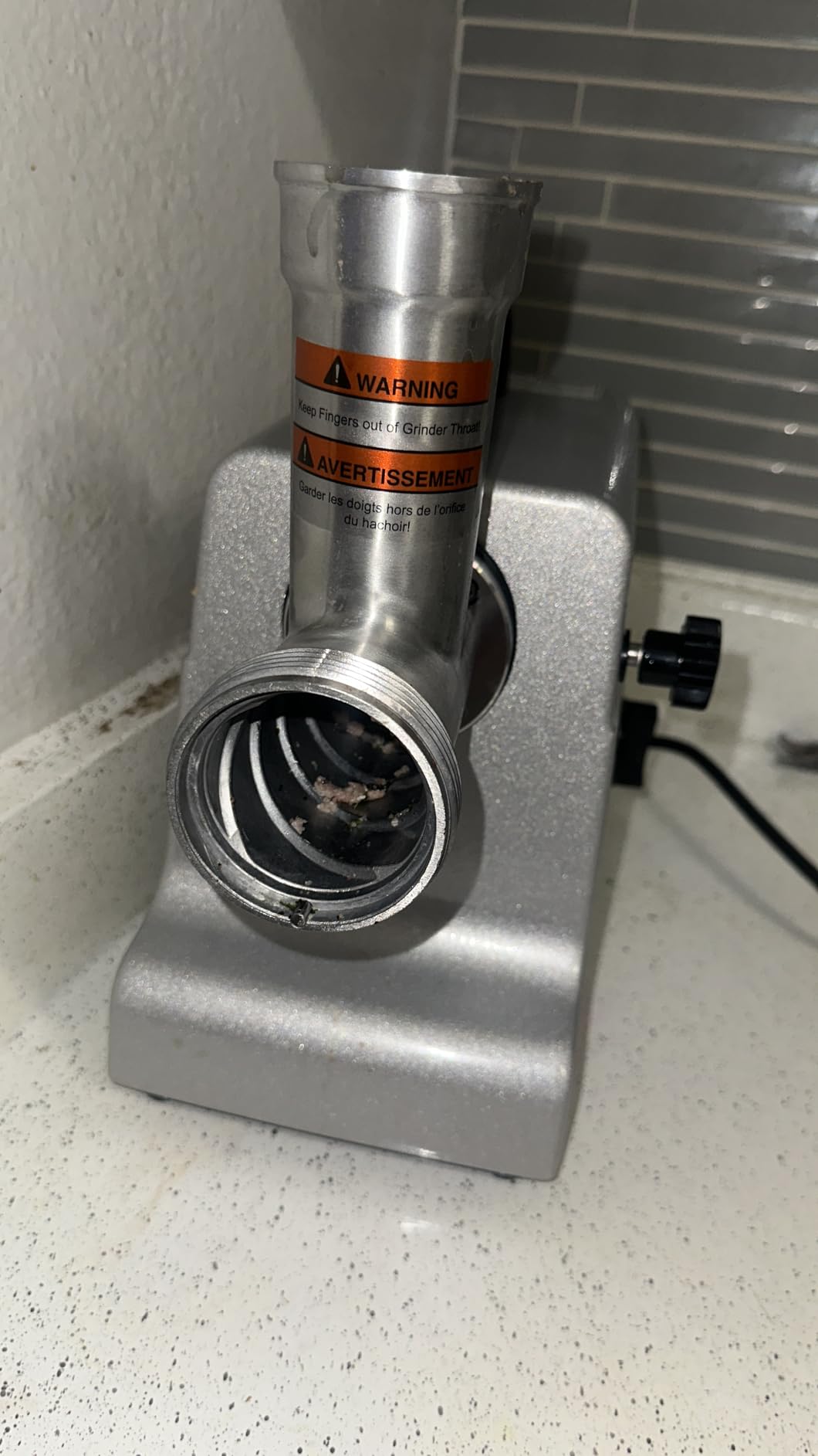 LEM Products MightyBite #8 Meat Grinder, 500 Watt Aluminum Electric Meat Grinder Machine, Ideal for Regular Use - Customer Photo 1