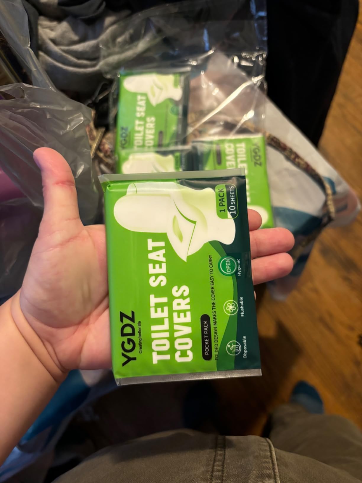 YGDZ Toilet Seat Covers Disposable, 110pcs Flushable Travel Disposable Toilet Seat Covers for Adults Kids Potty Training, Travel Essential Accessories for Airplane, Road Trips, Camping - Customer Photo 1