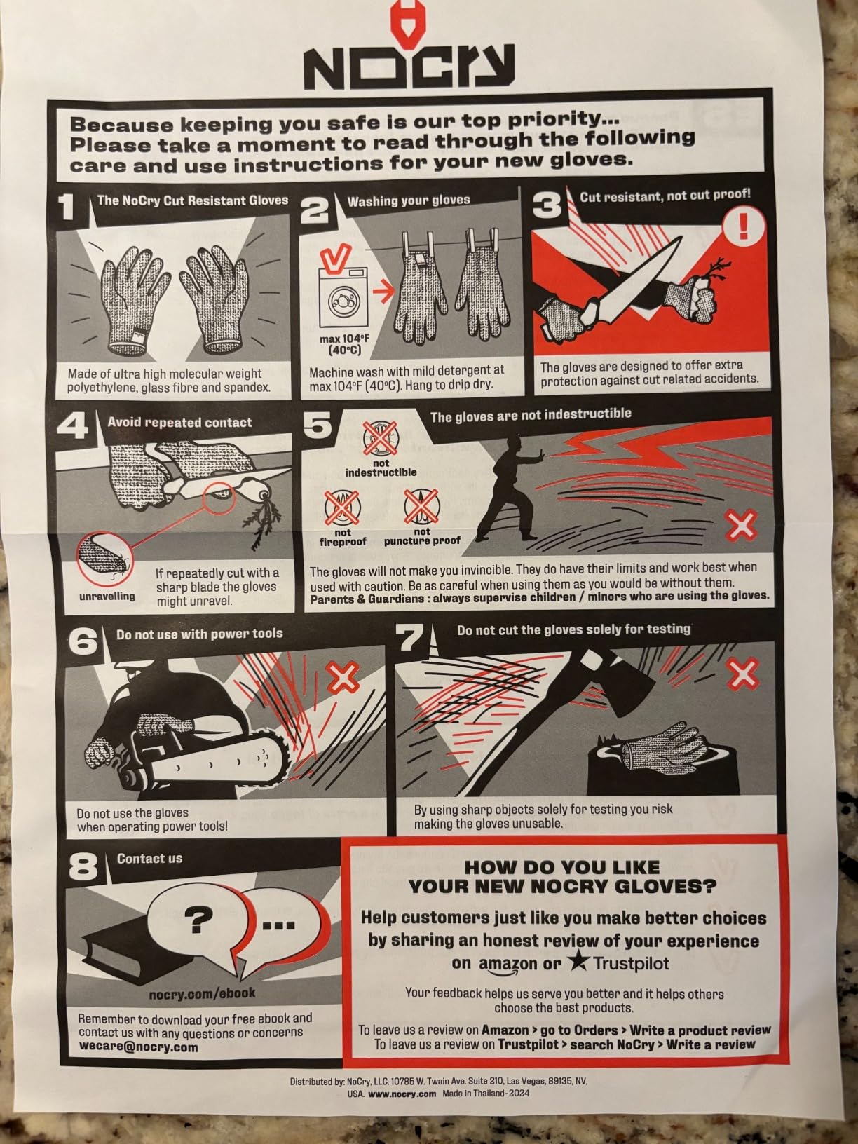 NoCry Premium Cut Resistant Gloves Food Grade — Level 5 Protection; Ambidextrous; Machine Washable; Superior Comfort and Dexterity; Lightweight; Complimentary eBook - Customer Photo 1
