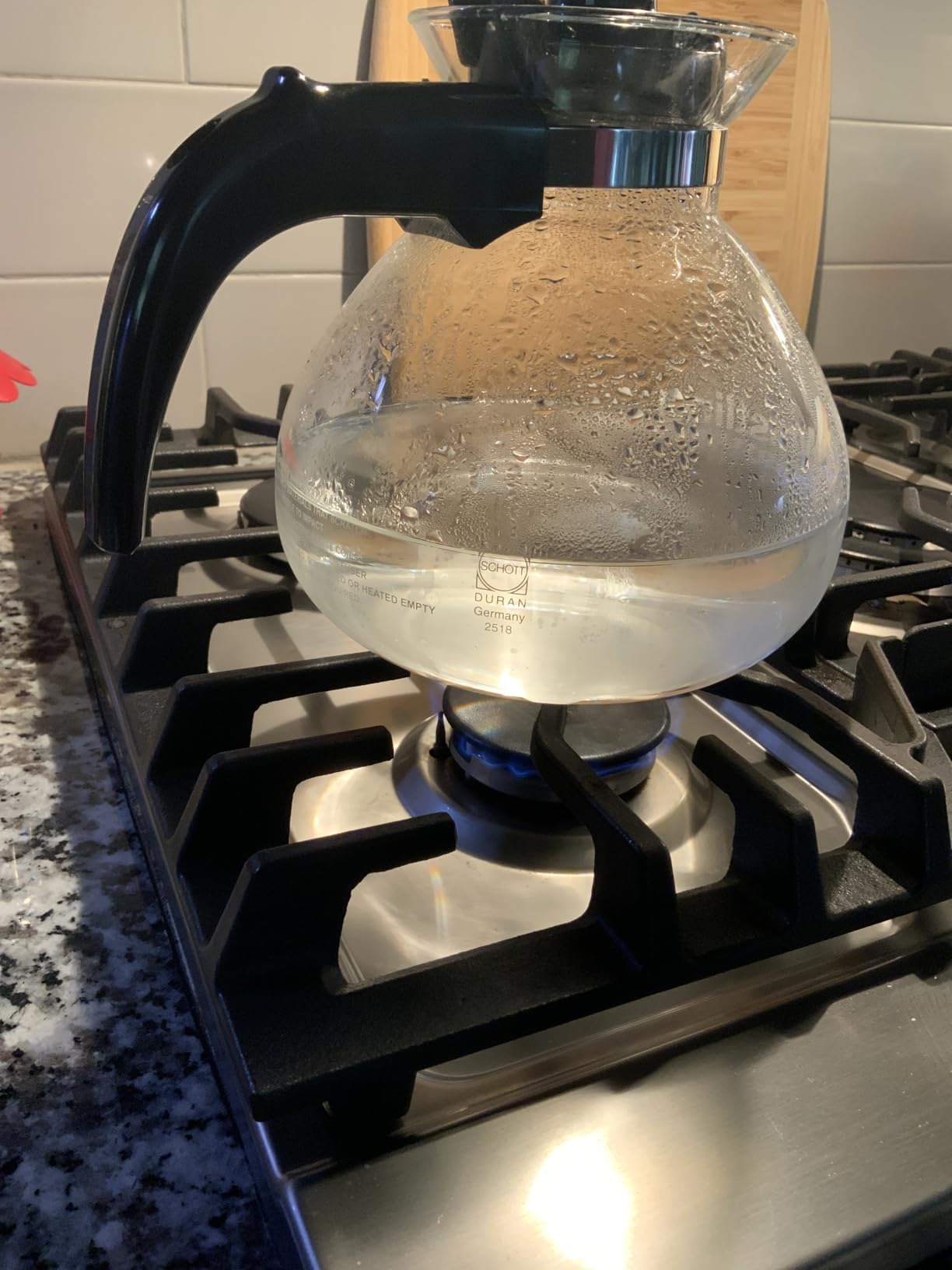 Borosilicate Glass Stove Top Whistling Tea Kettle - 12 Cup/48oz Capacity - BPA-Free - German Made Glass Kettle for Gas, Electric, and Glass Ranges - Customer Photo 1