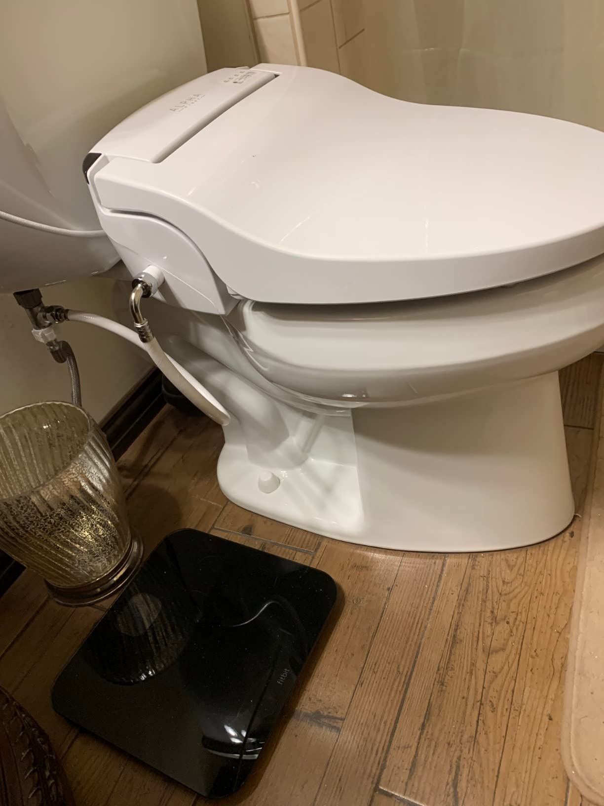 ALPHA BIDET JX2 Elongated Bidet Toilet Seat, White, Endless Warm Water, Bowl Mist, LED Light, Wireless Remote, Stainless Steel Nozzle, Sittable Lid - Customer Photo 1