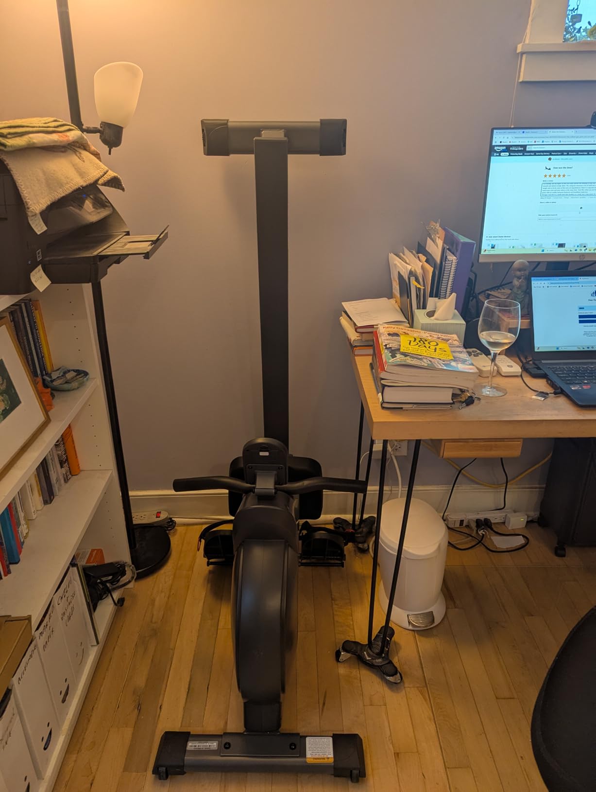 Sunny Health & Fitness Flip & Foldable Rowing Machine for Home w/Extended Slide Rail, Full-Body Workout, Low-Impact - Customer Photo 1
