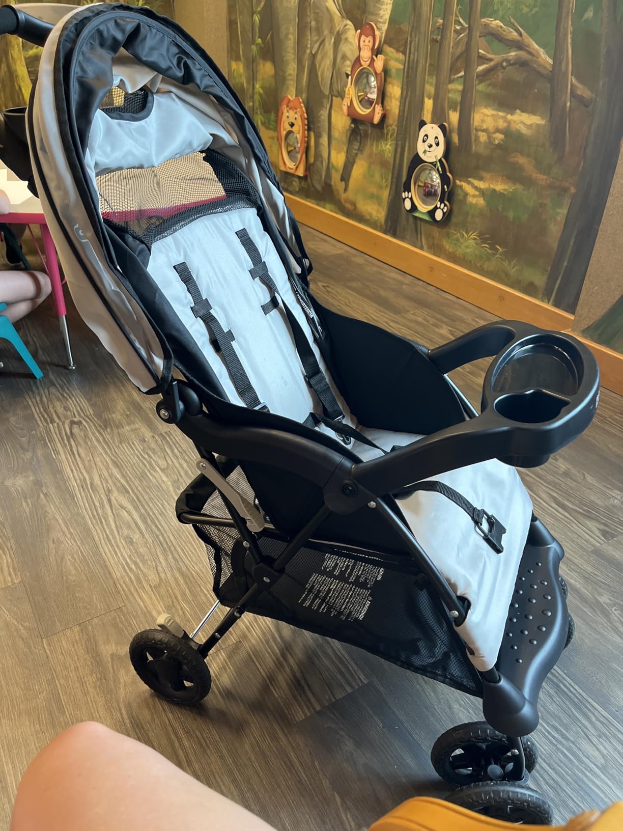 Kolcraft Cloud Plus Lightweight Umbrella Stroller for Toddlers with Reclining Seat, Large Storage Basket, Canopy, Infant & Parent Trays, Compact Fold for Summer Travel, Durable Frame, Slate Gray - Customer Photo 2