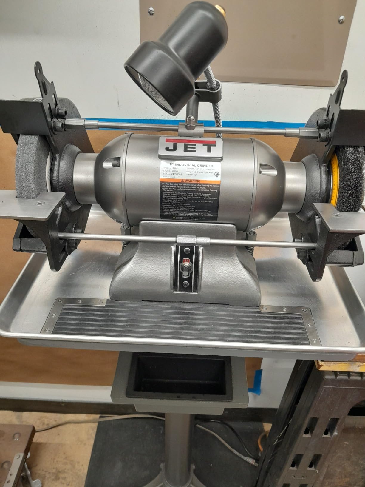 JET 8-Inch Industrial Bench Grinder, 3600 RPM, 1 HP, 115V 1Ph - Customer Photo 1