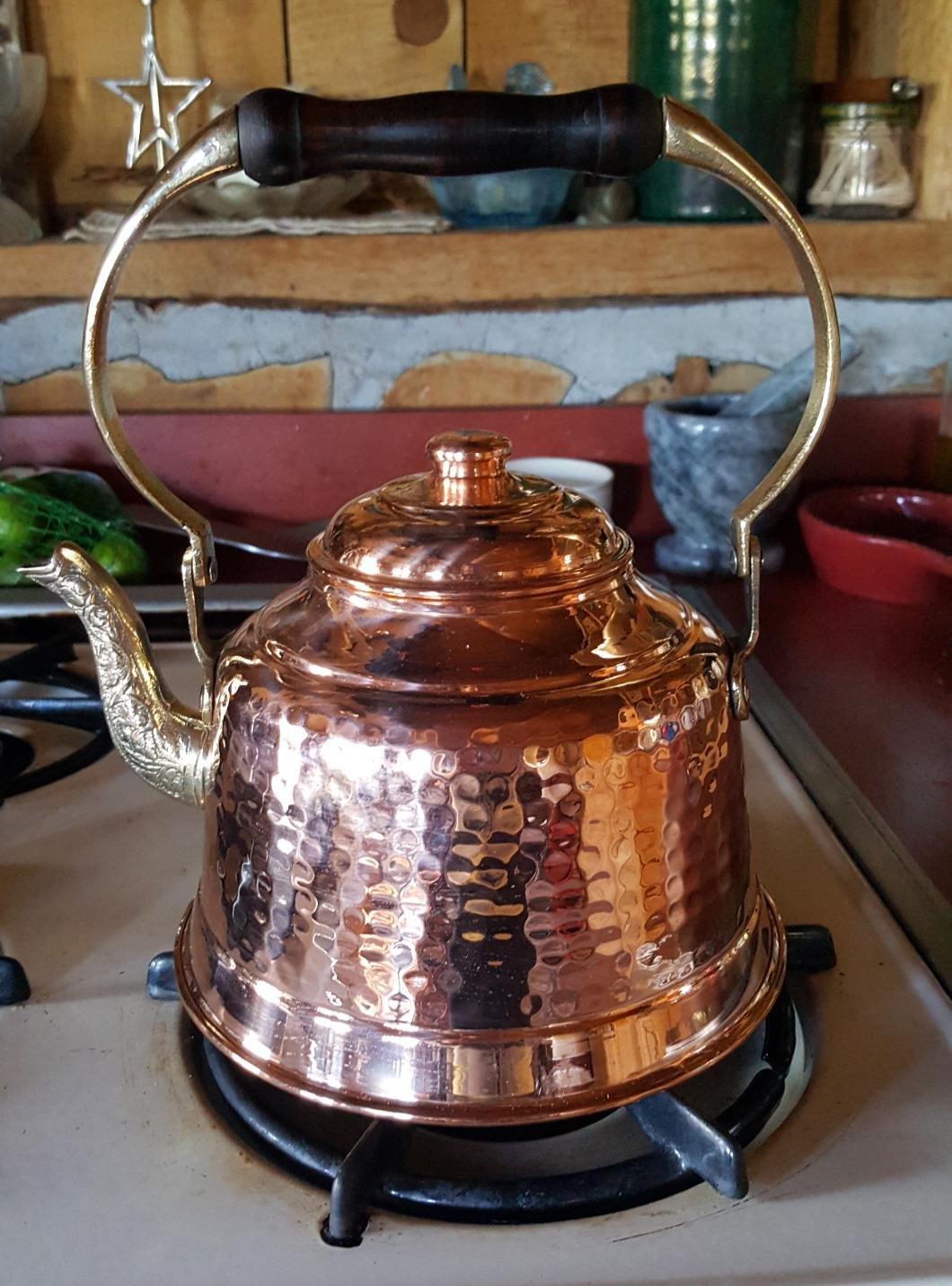 DEMMEX Tea Lover's Copper Teapot, Heavy Gauge 1mm Thick Hammered Solid Copper, Copper Tea Pot Kettle Stovetop Teapot, Tin Lined, Handmade (1.6-Quarts) - Customer Photo 1