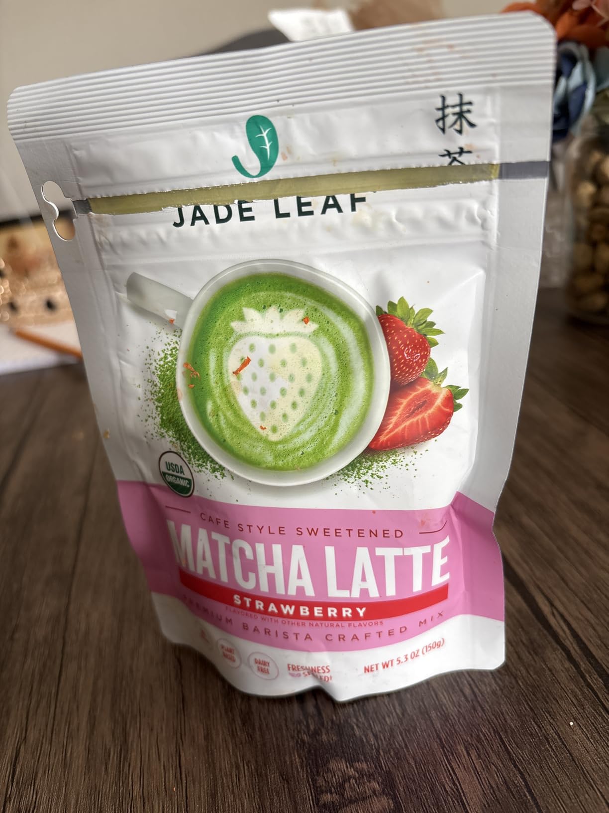 Jade Leaf Matcha Organic Café Style Sweetened Matcha Latte Premium Barista Crafted Mix - Original - Authentically Japanese (5.3 Ounce Pouch) - Customer Photo 1