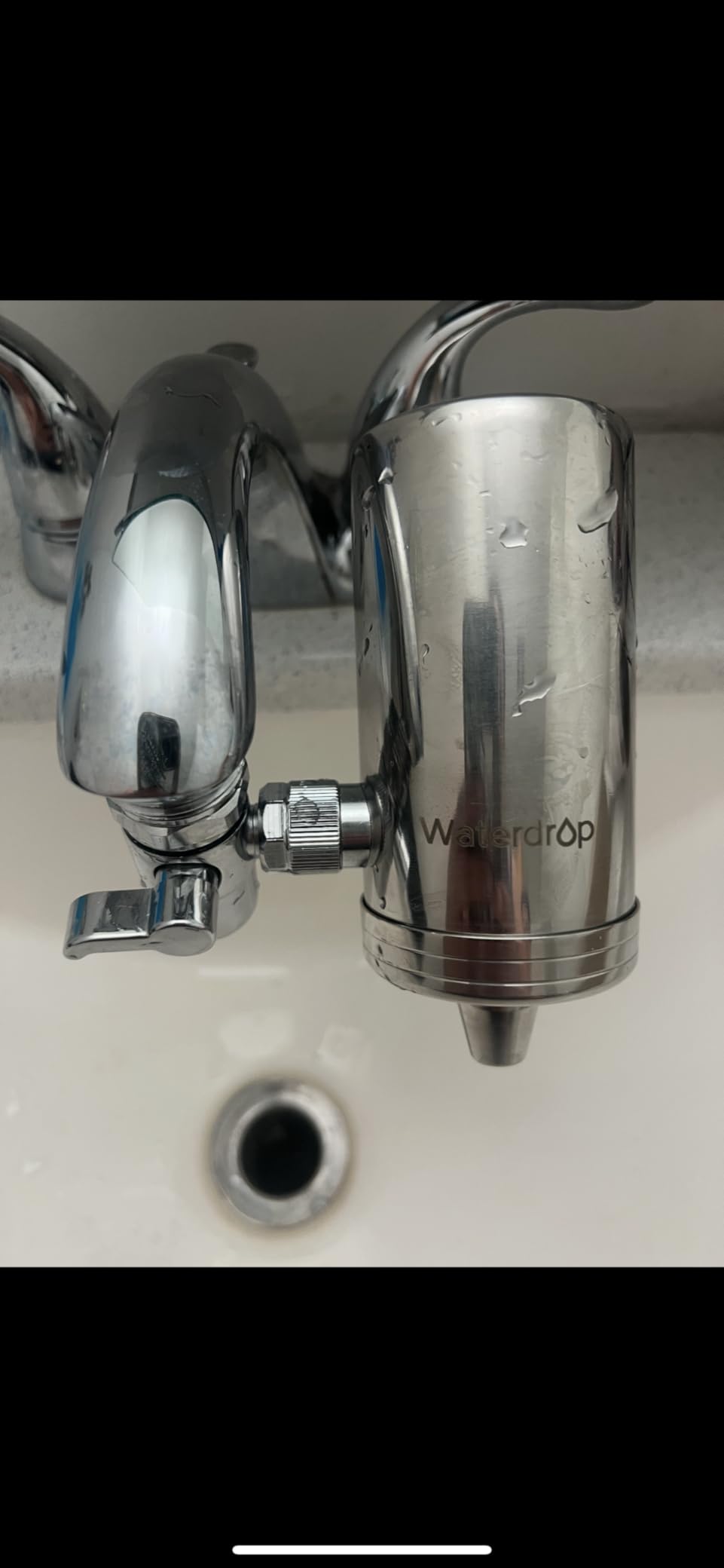 Waterdrop Water Filter for Sink Faucet, NSF Certified Water Purifier, 320 Gallon Tap Water Filter for Kitchen Sink, Reduces Chlorine, Lead-Free Material, Faucet Mount Water Filtration System, 1 Filter - Customer Photo 1