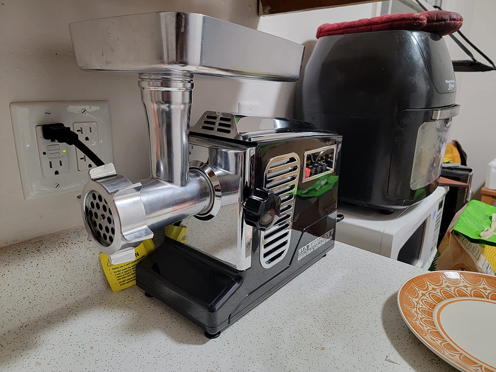 Turboforce II 4000 Electric Meat Grinder | Grinds Soft Bones | Foot Pedal | 6 Grinding Plates | Stainless Steel Blades | Sausage Tubes | Kubbe Maker | Meat Claws | Patty Press & More - Customer Photo 2