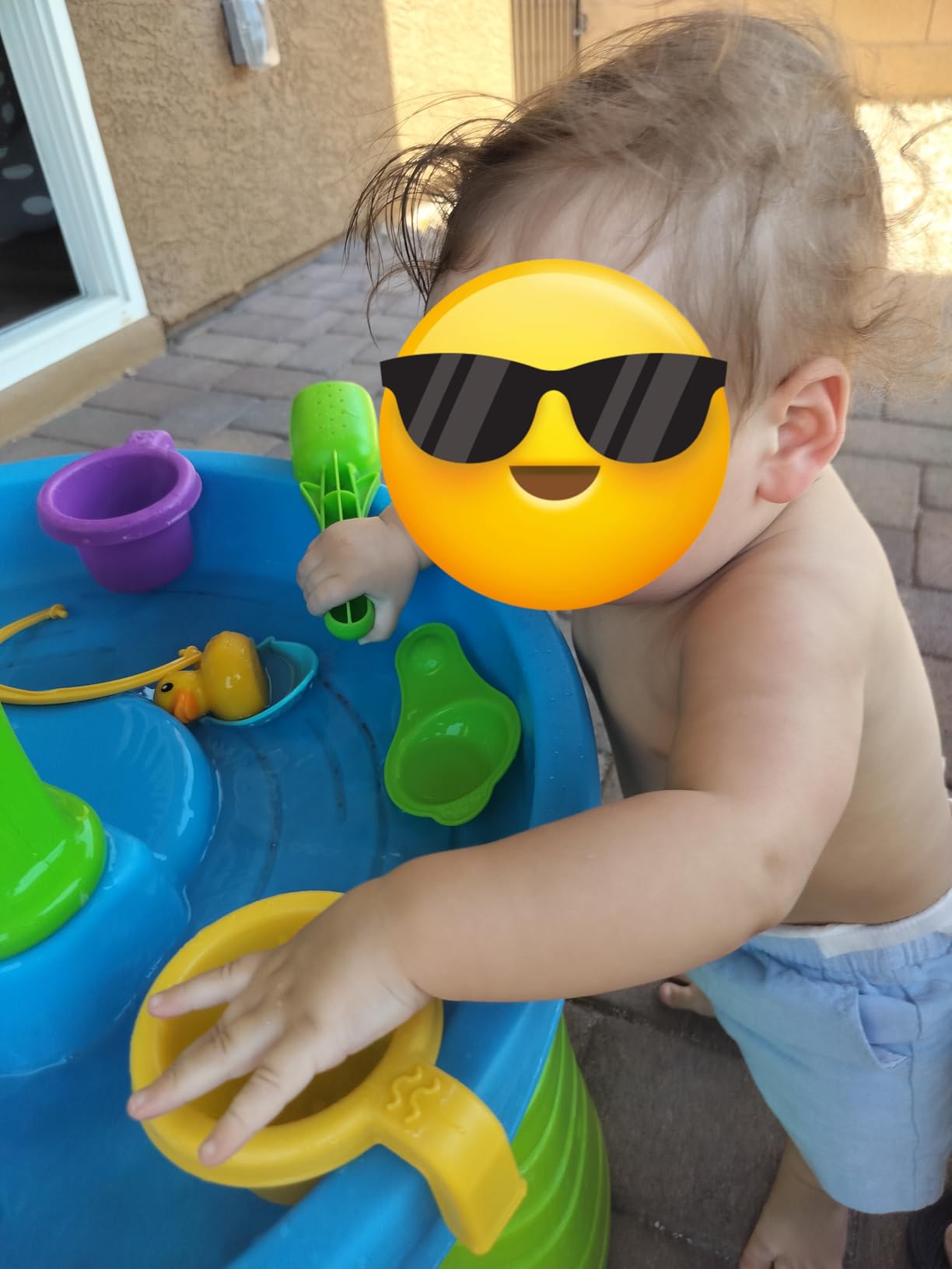 Step2 Rain Showers Splash Pond Water Table, Kids Water and Sand Activity Sensory Playset, Summer Outdoor Toys, 13 Piece Water Toy Accessories, For Toddlers 1.5+ Years Old, Blue & Green - Customer Photo 1