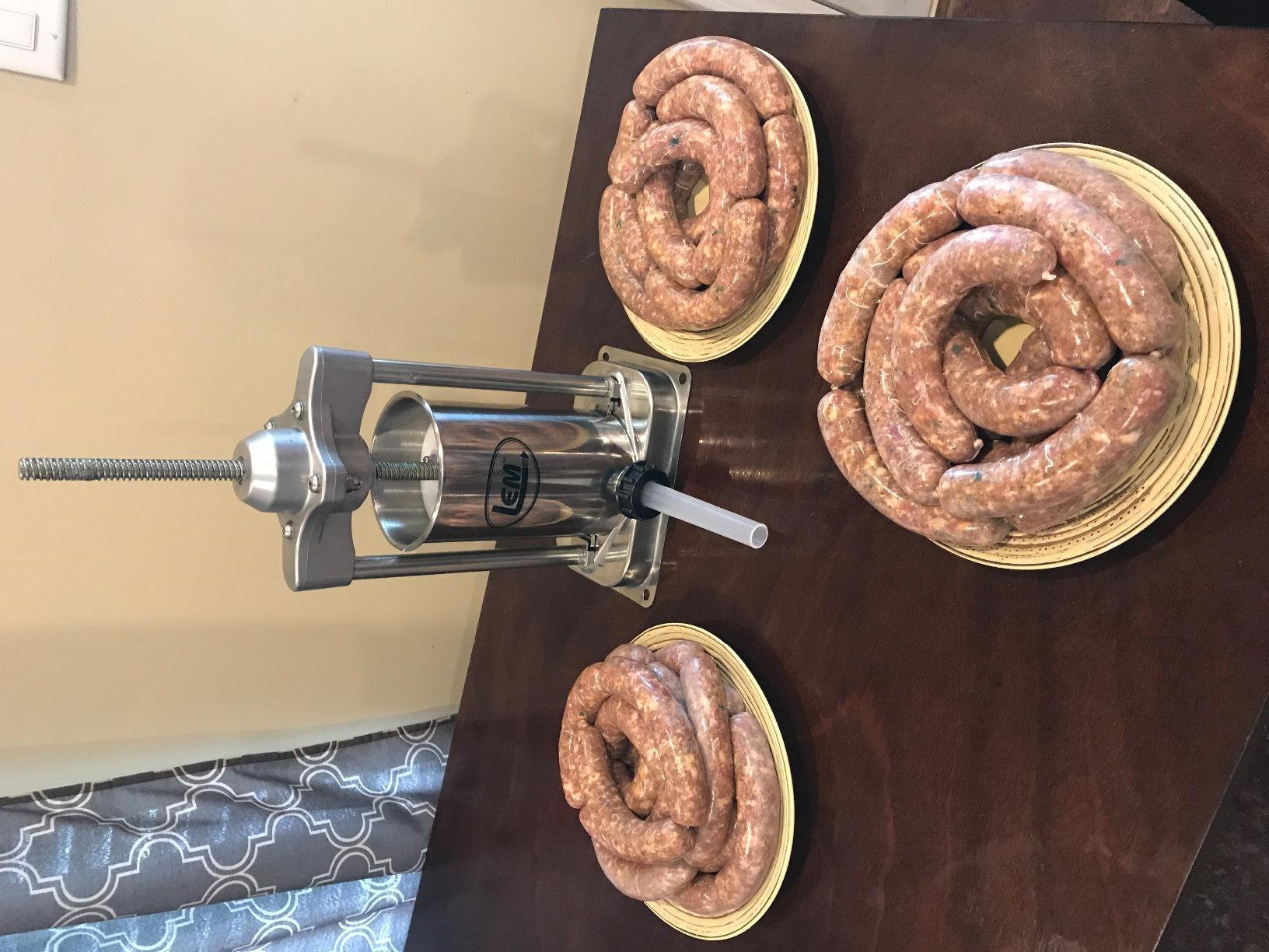 LEM Products Mighty Bite Vertical Stainless Steel 5 Pound Capacity Sausage Stuffer with Plastic Stuffing Tubes Customer Review LEM Products Mighty Bite Vertical Stainless Steel 5 Pound Capacity Sausage Stuffer with Plastic Stuffing Tubes - Customer Photo 2