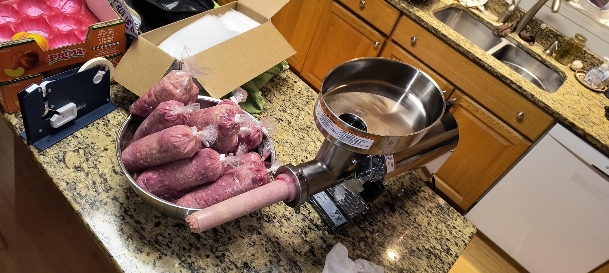 Weston Pro Series Electric Meat Grinder 7 Sausage Stuffer, Commercial Grade, 1500 Watts, 2 HP, 21lbs. Per Minute, Heavy Duty Stainless Steel (10-3201-W) - Customer Photo 1