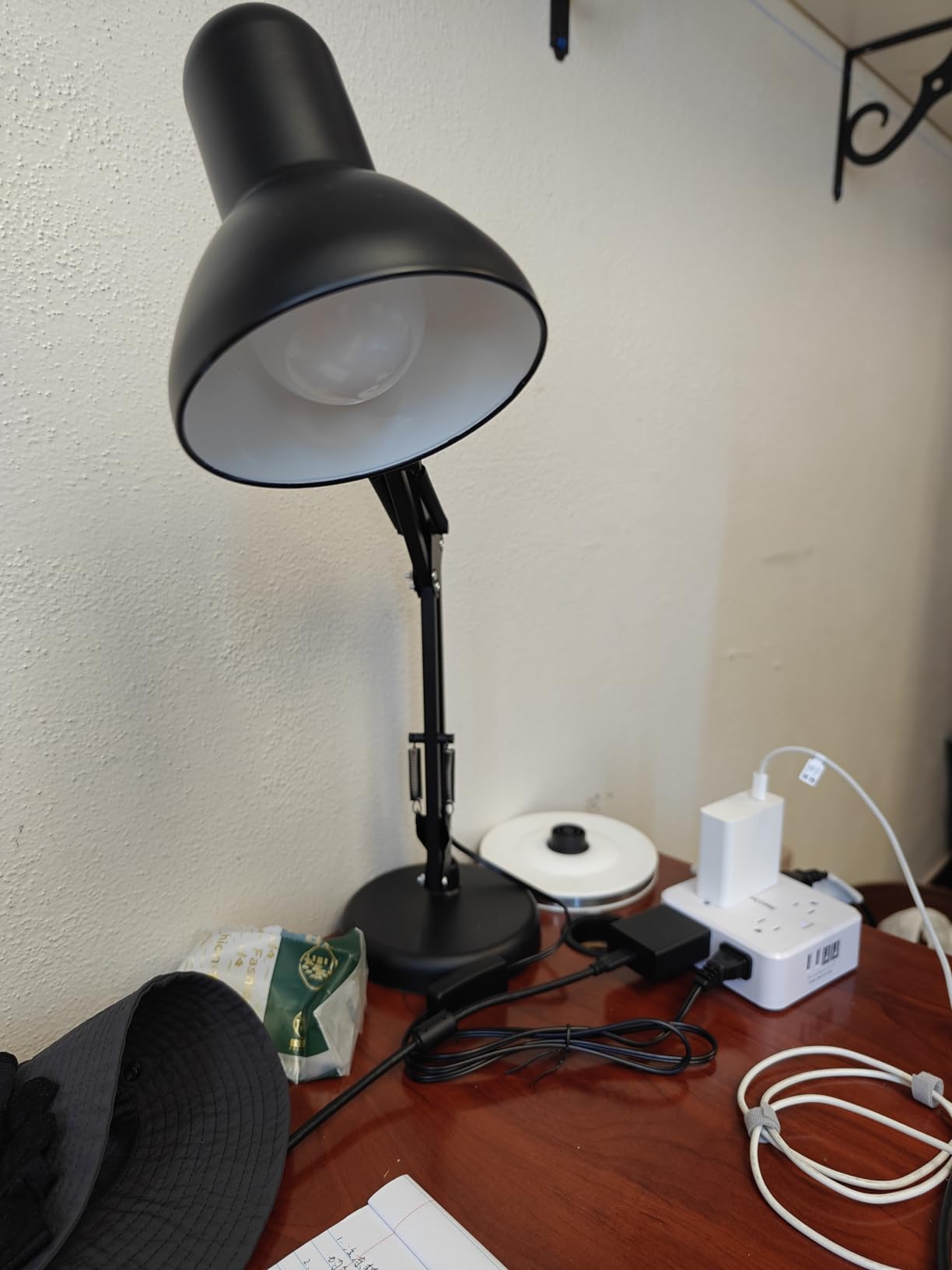 TORCHSTAR Metal Desk Lamp with Clamp, Swing Arm, Architect Adjustable Gooseneck Table Lamp, Clip Desk Lights for Home Office, Work, Study, Reading, E26 Base, Multi-Joint, Black - Customer Photo 1