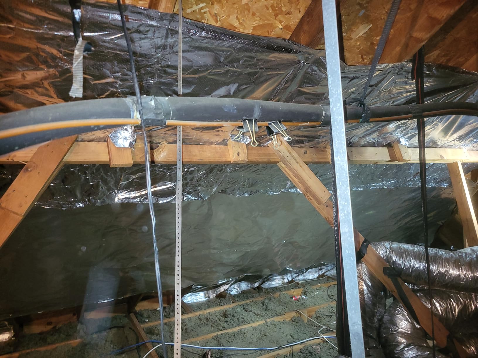Houseables Radiant Barrier, Radiant Barrier Insulation Roll, Attic Insulation, 1000 Sq Ft, 250'x4', House Wrap, Reflective Foil, Attic Foil, Double Reflective Heat Shield, Perforated Aluminum, Thermal - Customer Photo 1