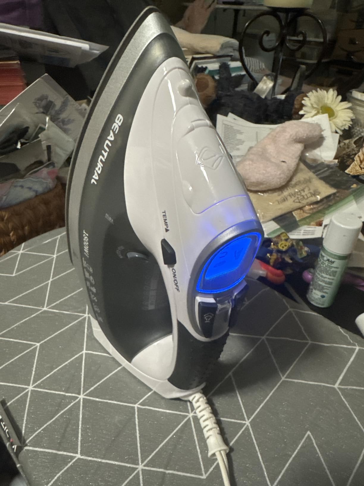 BEAUTURAL 1800 Watts Steam Iron with Digital LCD Screen, 3-Way Auto Shutoff | Double-Layer and Ceramic Coated Soleplate, 9 Preset Temperature, Burst of Steam for Variable Fabric, Anti-Drip and Anti-Calc customer photo 1