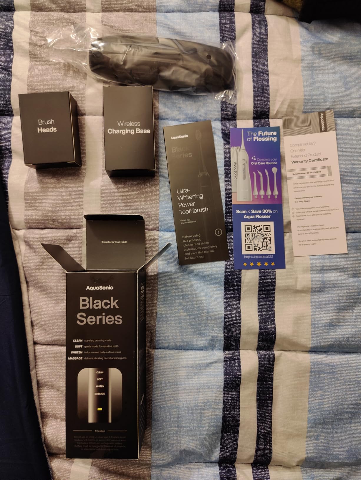 Aquasonic Black Series Ultra Whitening Toothbrush – ADA Accepted Electric Toothbrush- 8 Brush Heads & Travel Case – 40,000 VPM Electric Motor & Wireless Charging - 4 Modes w Smart Timer - Customer Photo 3